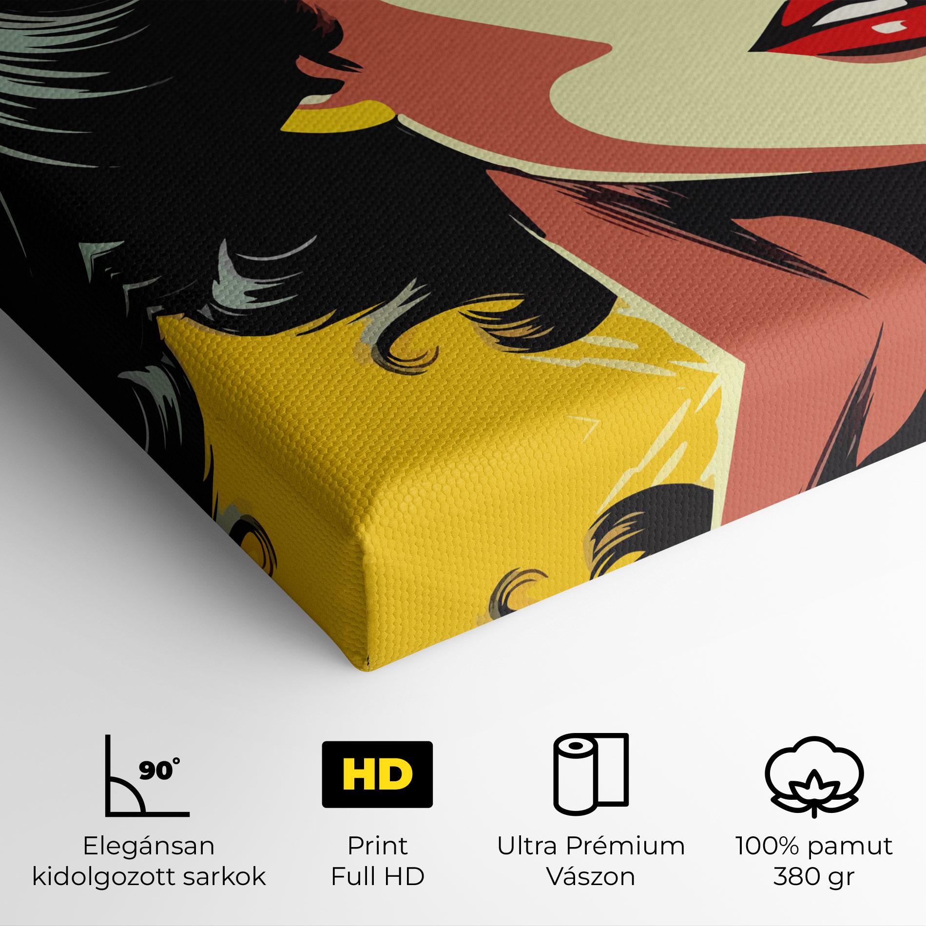 Vászonkép Pop Art Pretty Lady mockup 4