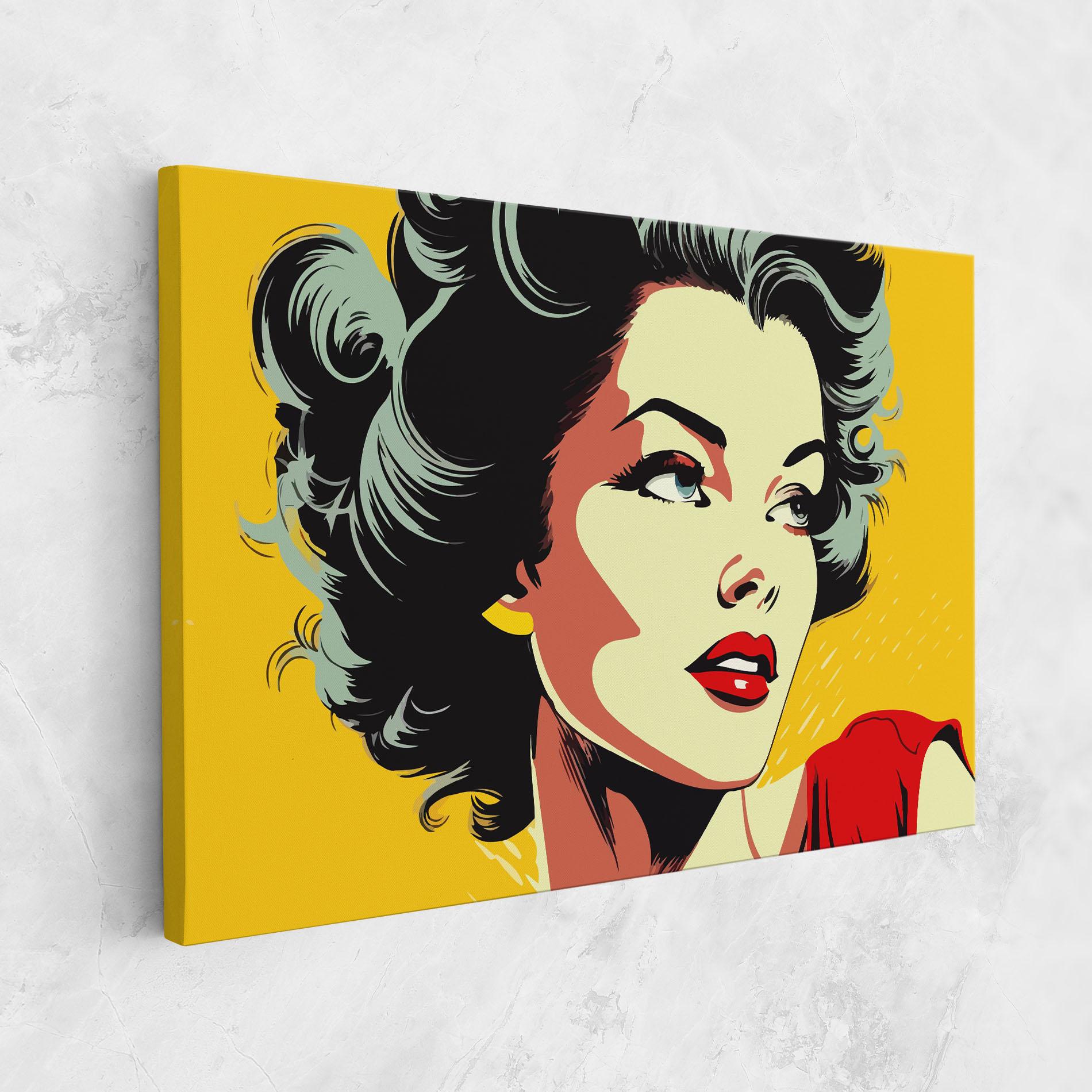 Vászonkép Pop Art Pretty Lady mockup 1