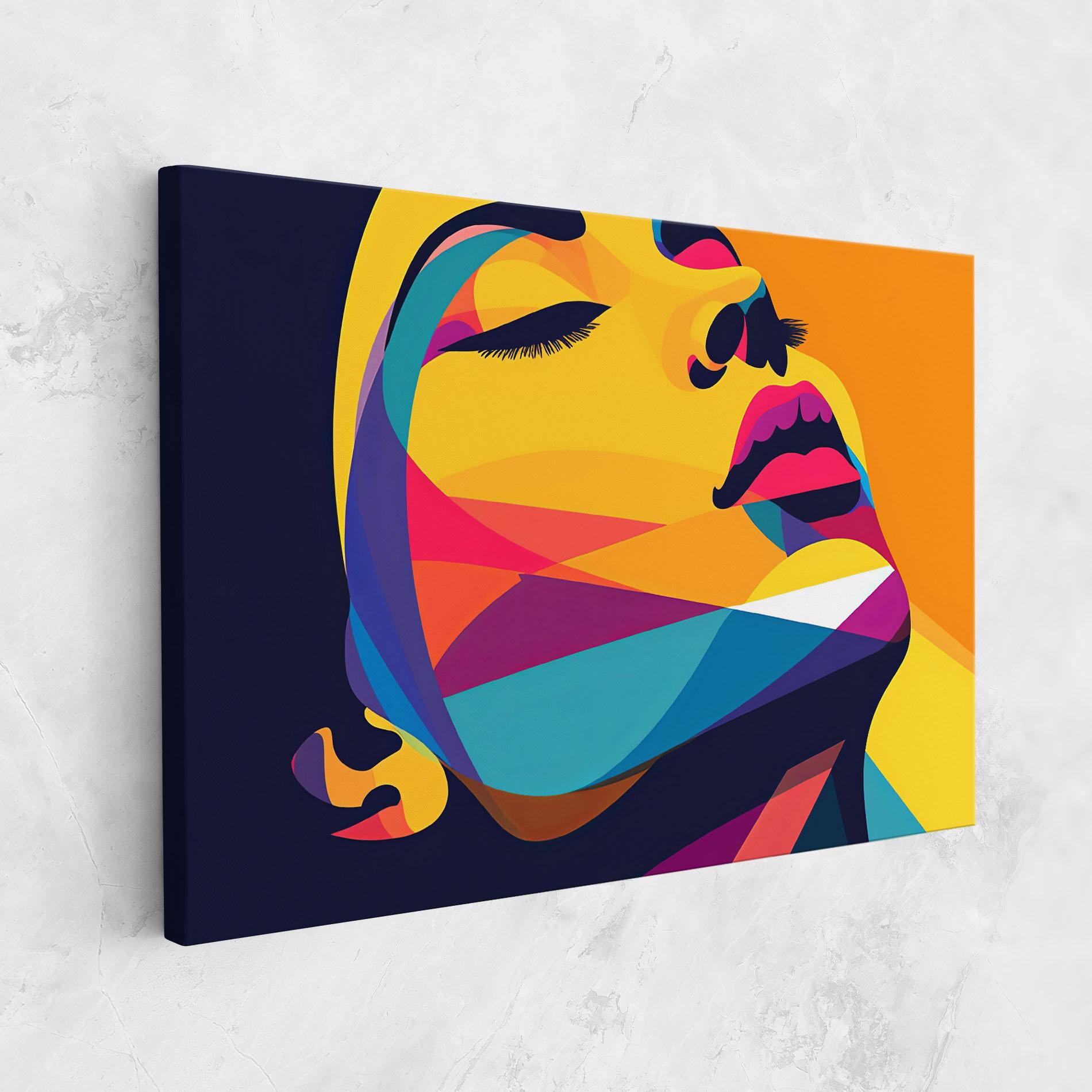 Vászonkép Yellow Pop Face mockup 1