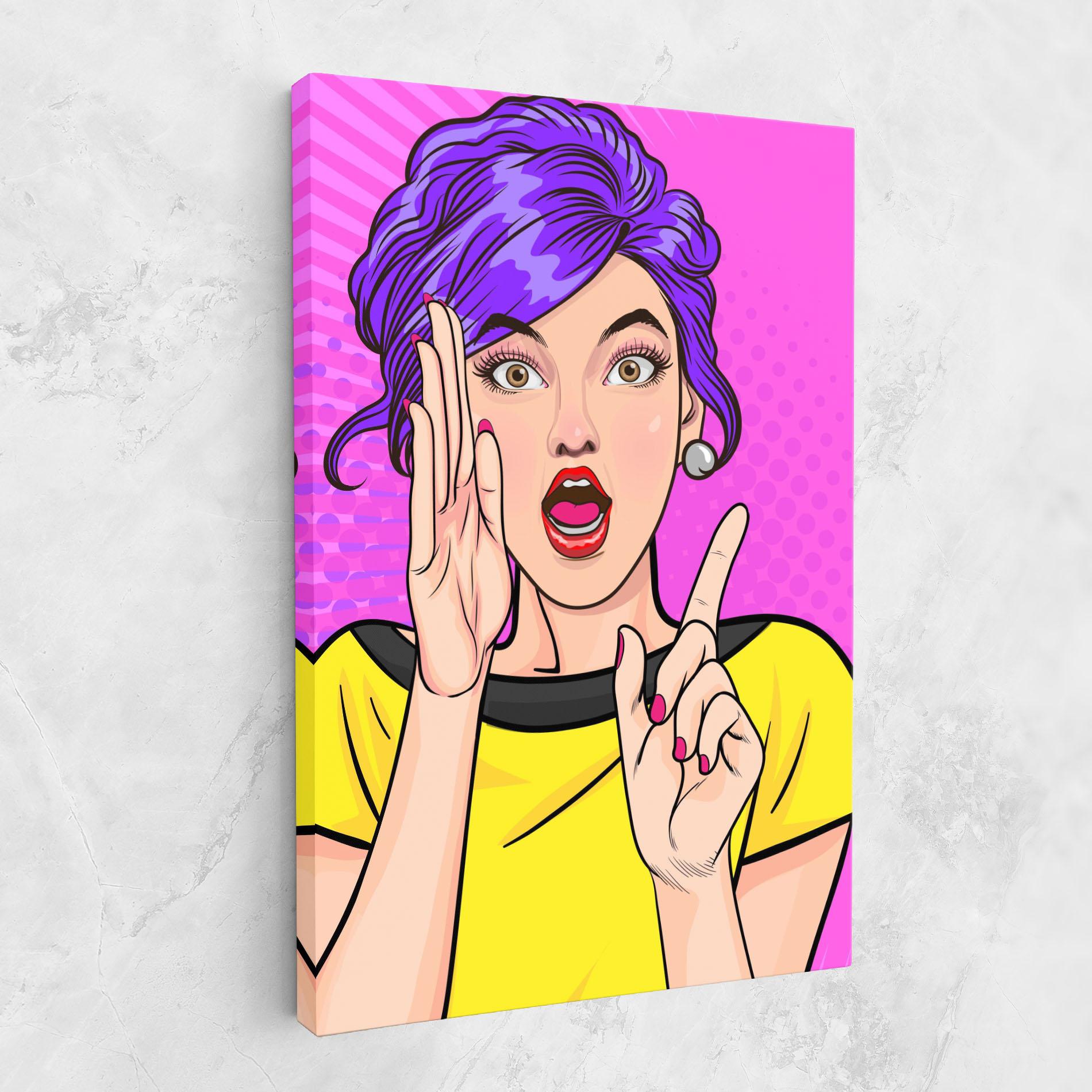 Vászonkép Surprised Pop Woman mockup 1