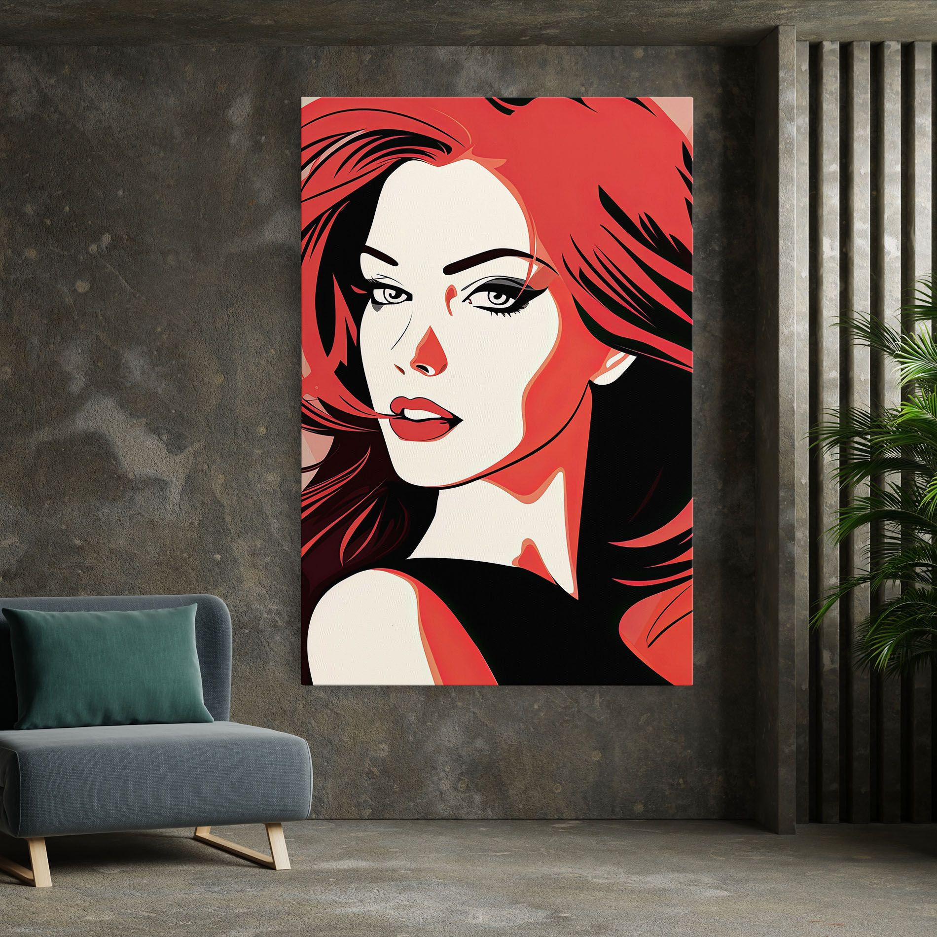 Red Hair Pop Art mockup 7