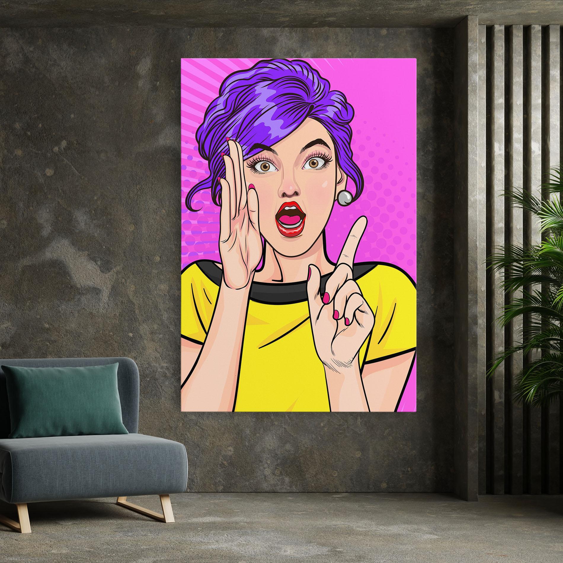 Vászonkép Surprised Pop Woman mockup 7
