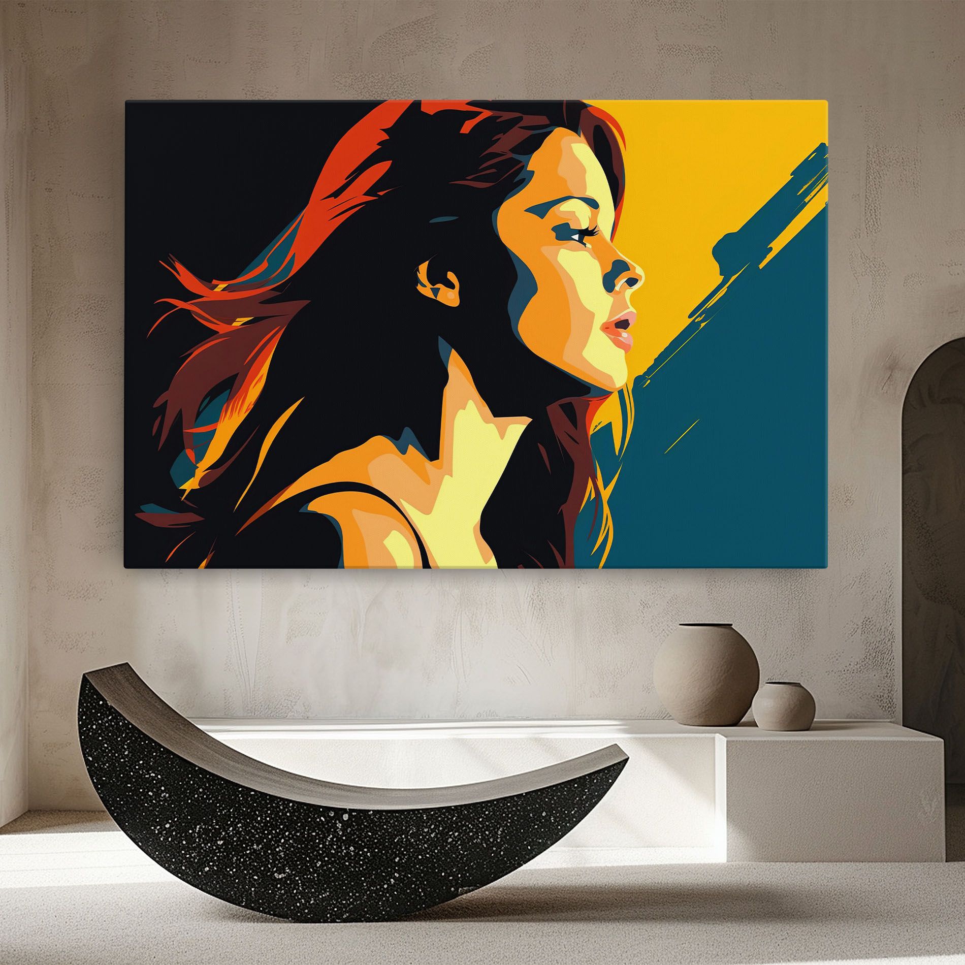 Blue Yellow Pop Art mockup 8