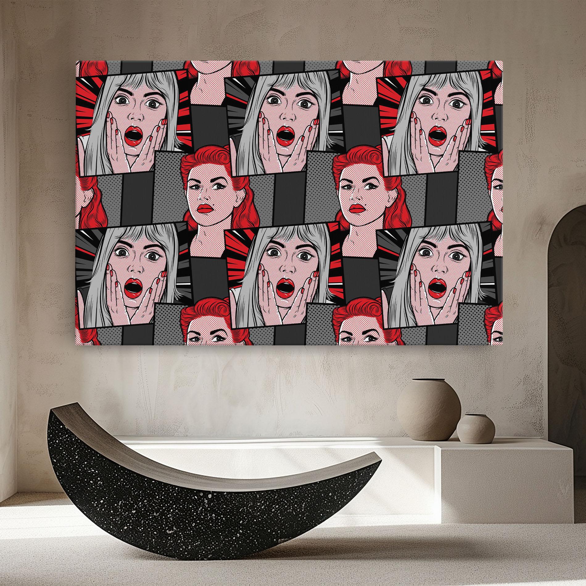 Vászonkép Grey Red Pop Art mockup 8