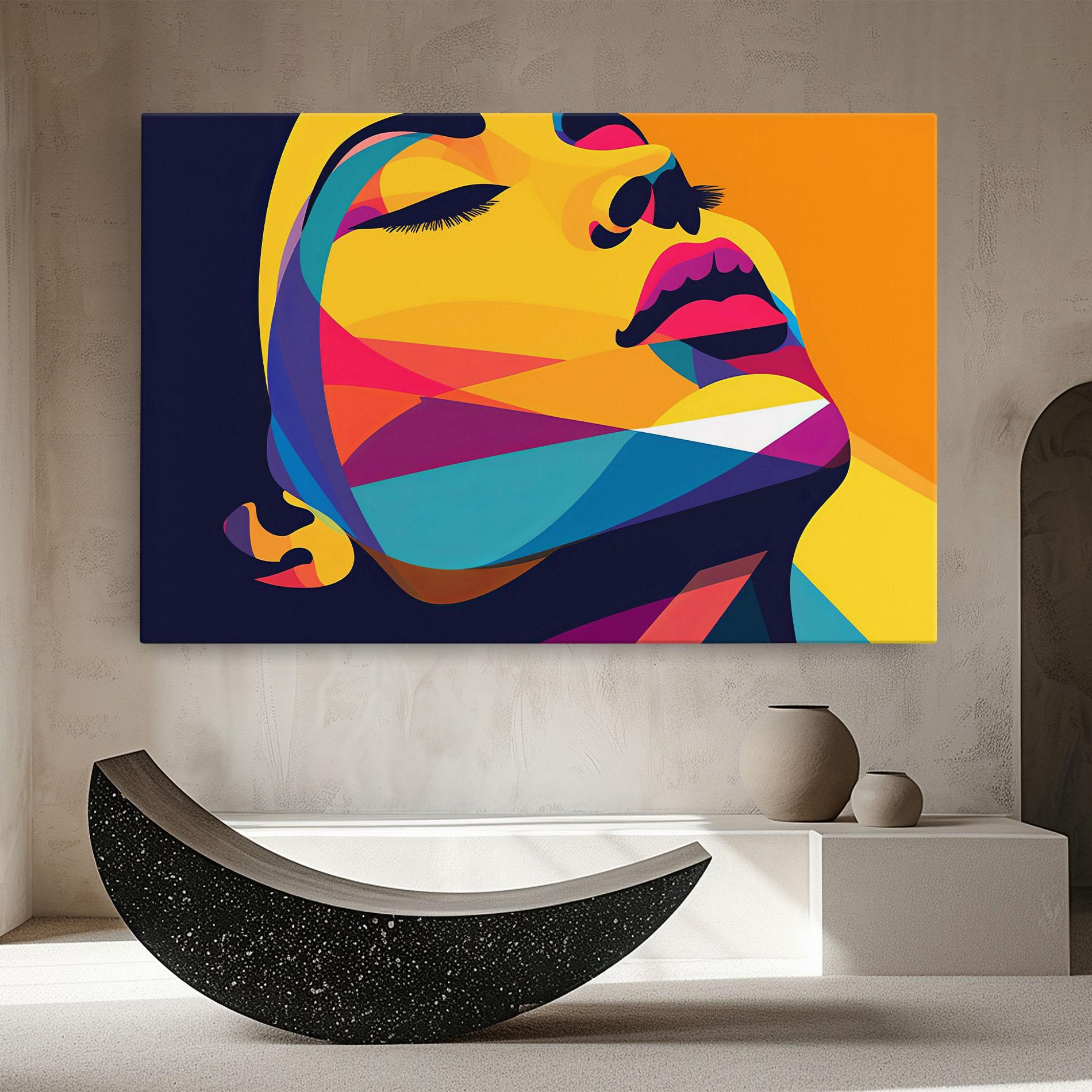 Vászonkép Yellow Pop Face mockup 8