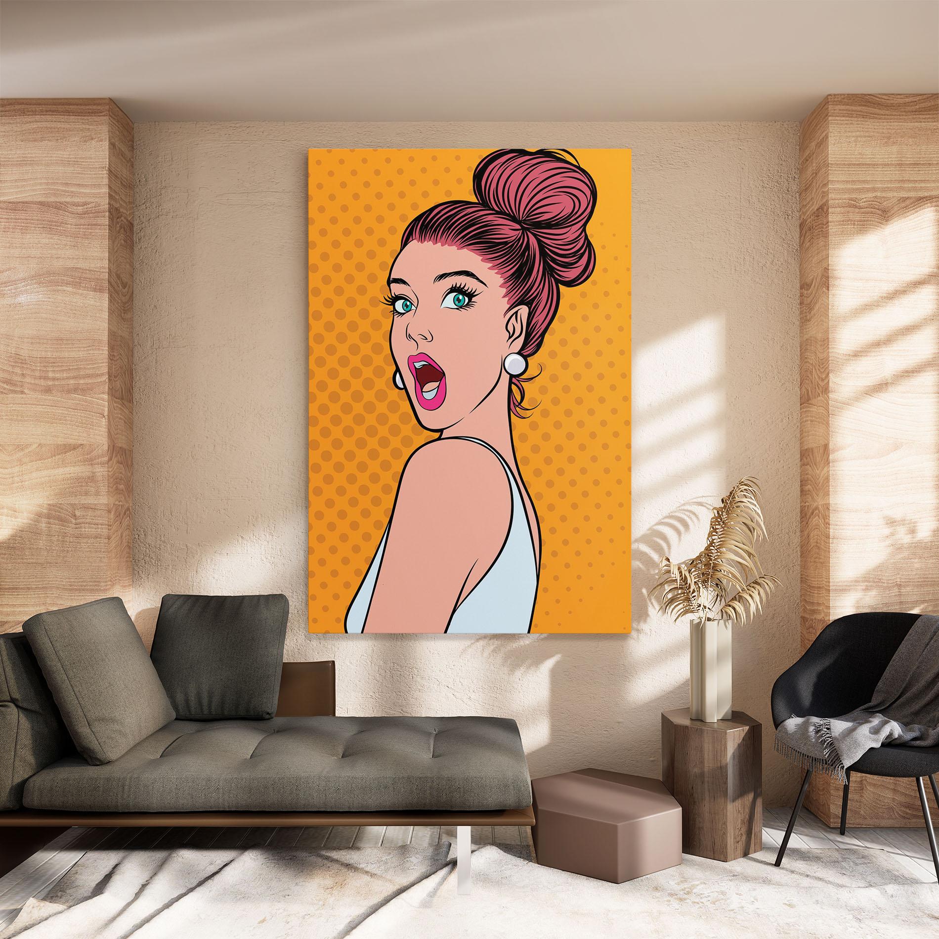 Vászonkép Pop Comic Lady mockup 8