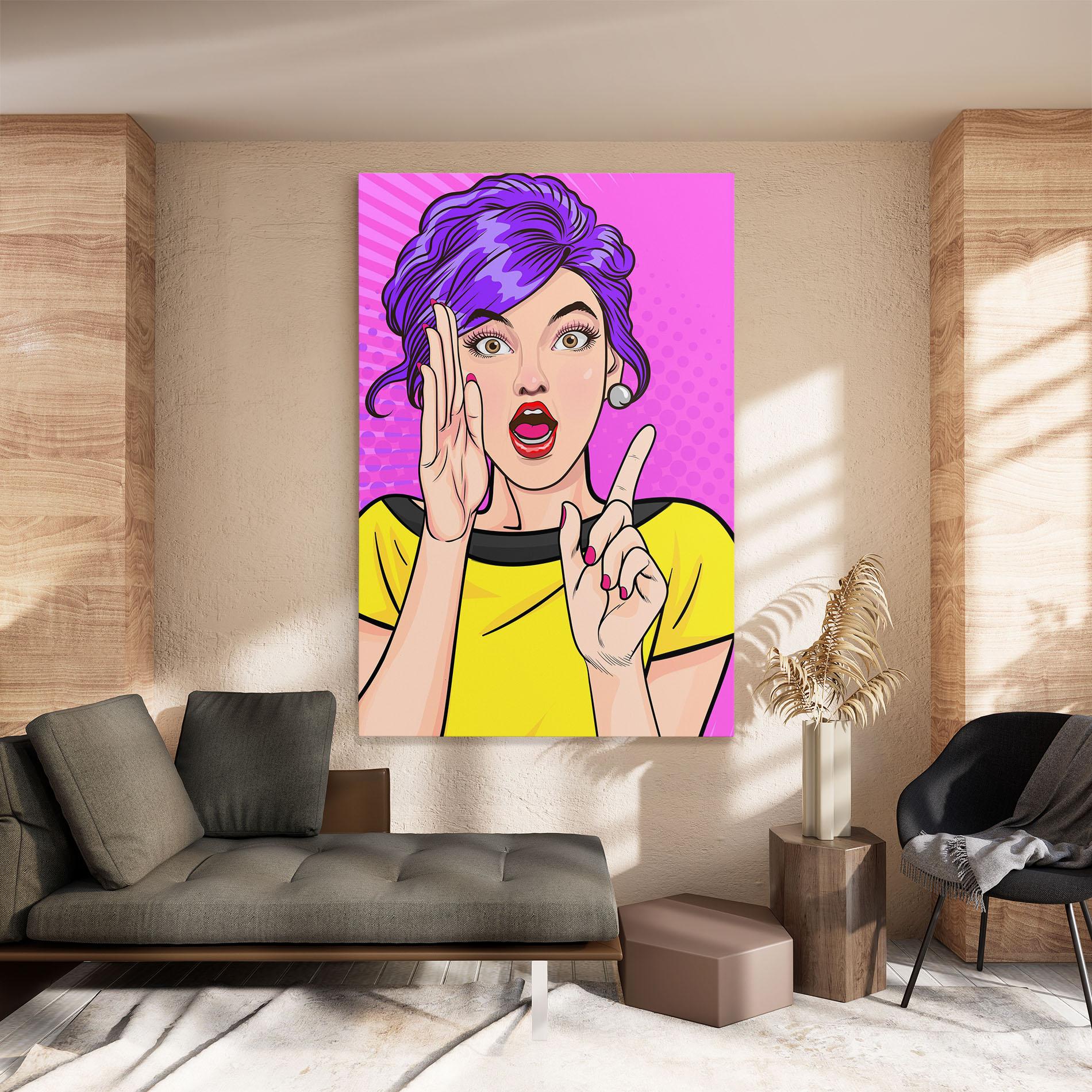 Vászonkép Surprised Pop Woman mockup 8