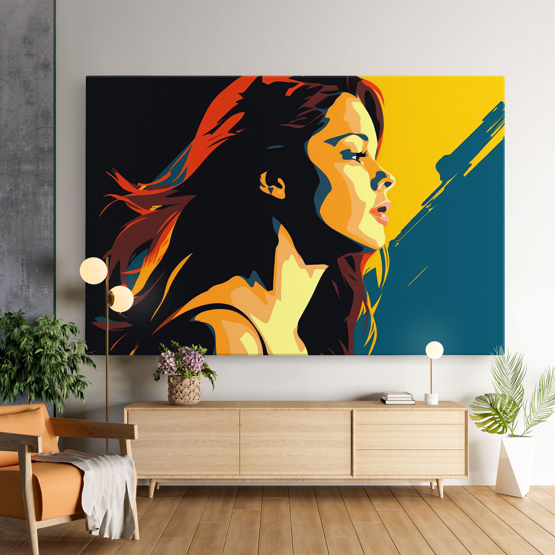 Blue Yellow Pop Art mockup 9