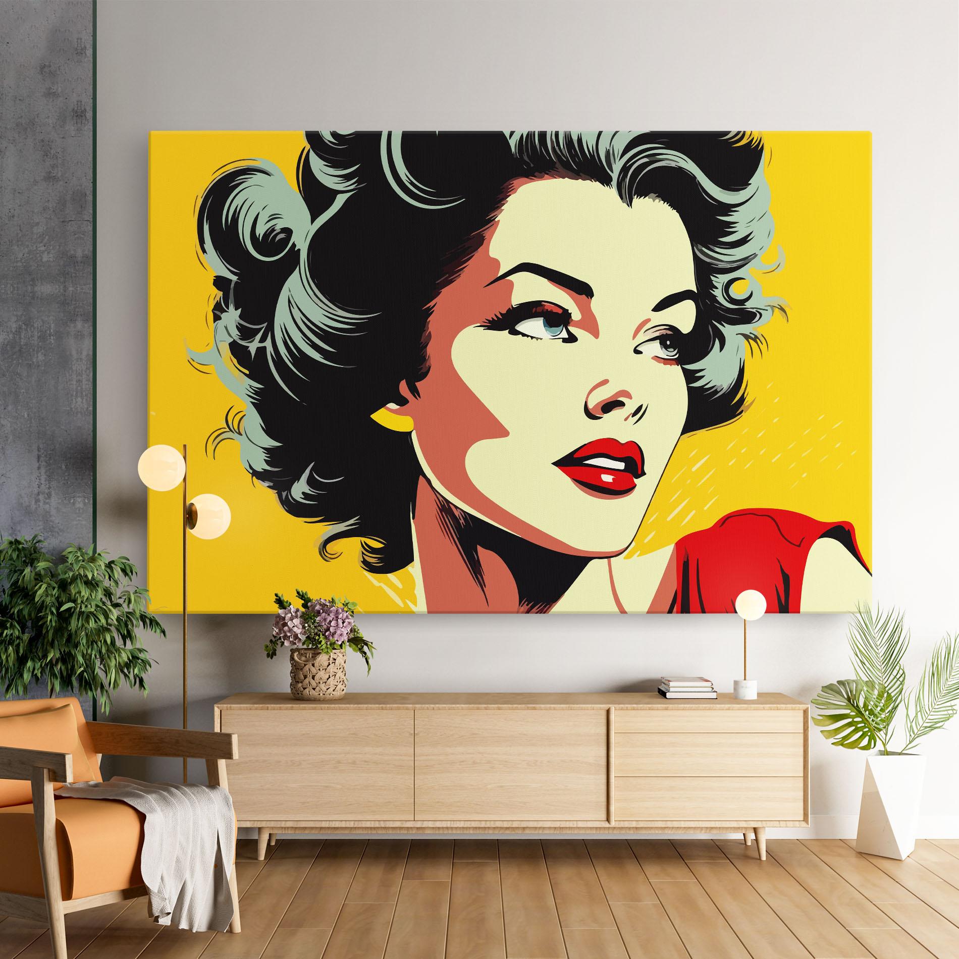 Vászonkép Pop Art Pretty Lady mockup 9