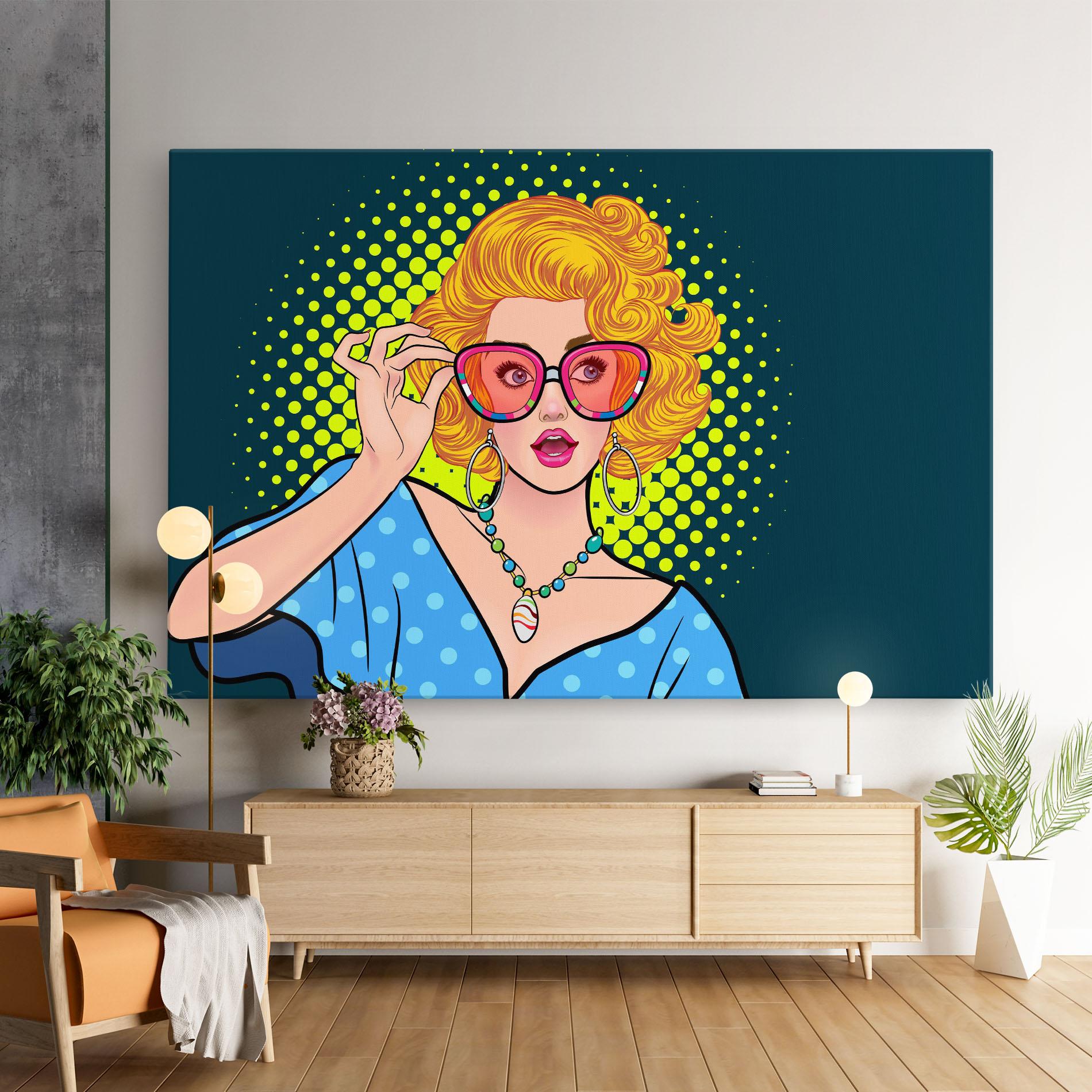 Vászonkép Pop Glasses Lady mockup 9
