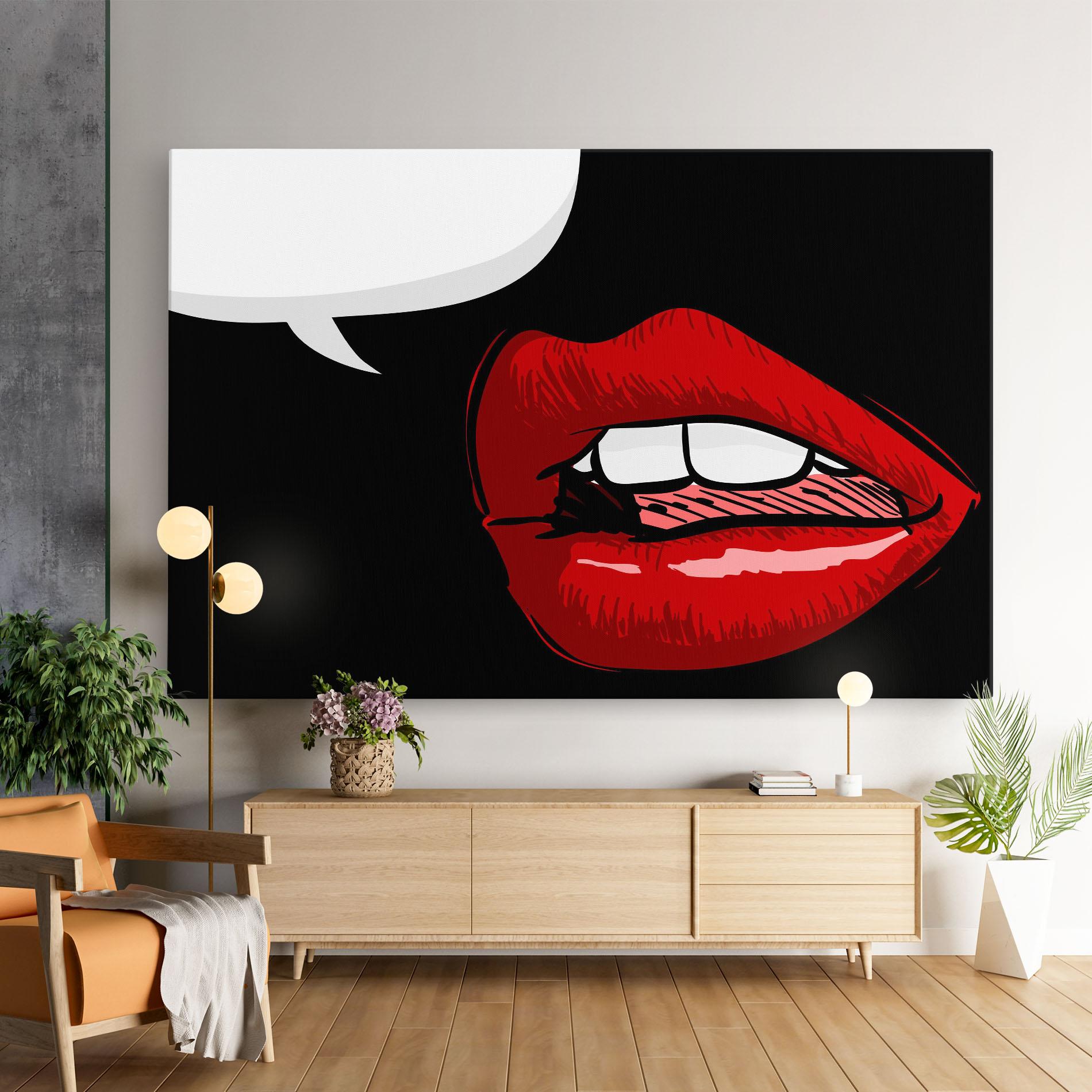 Vászonkép Pop Red Lips mockup 9