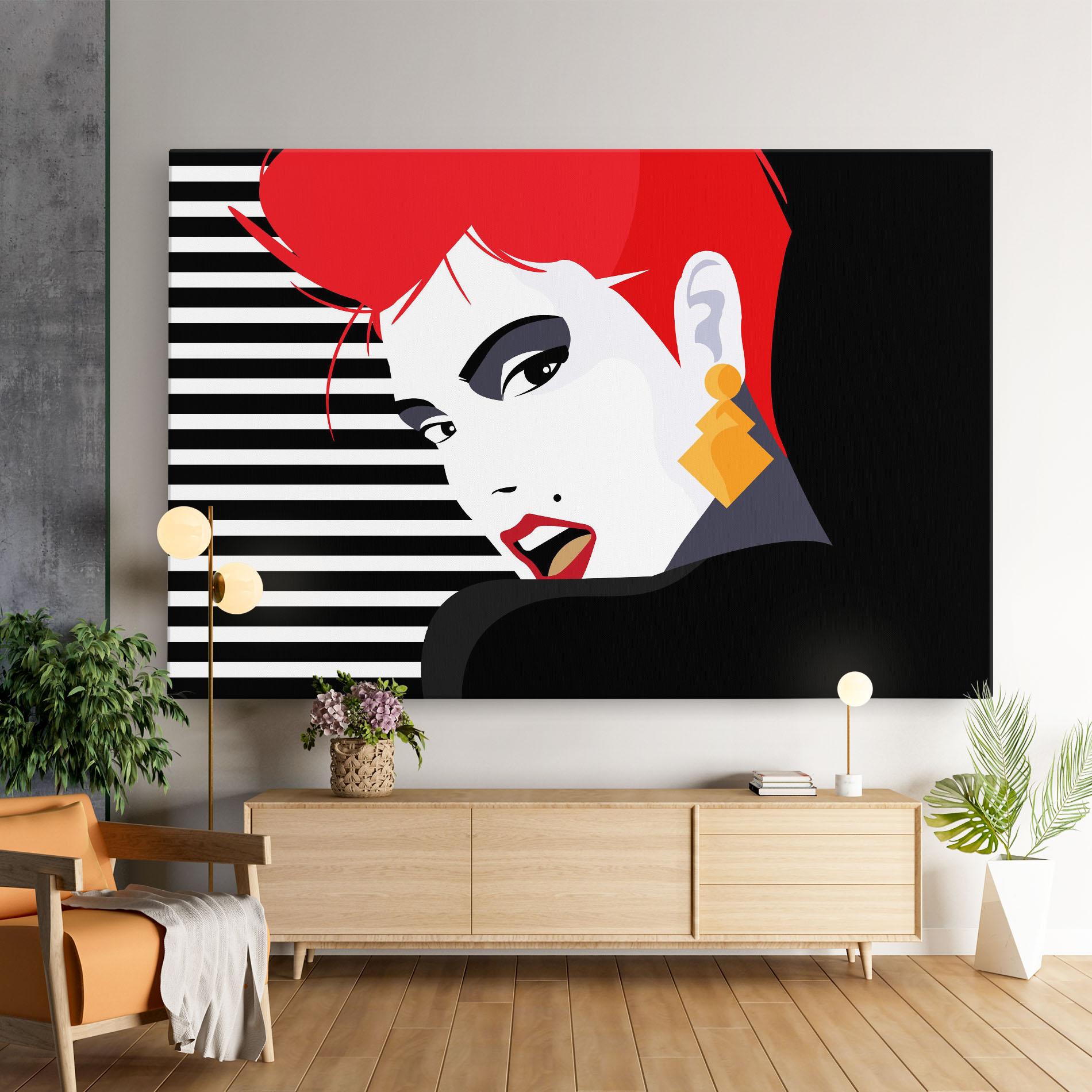 Vászonkép Red Pop Hair mockup 9