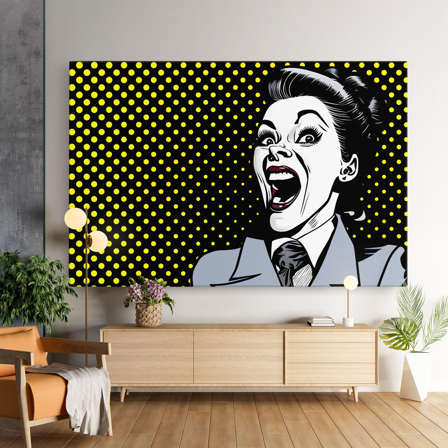 Vászonkép Screaming Pop Art mockup 9