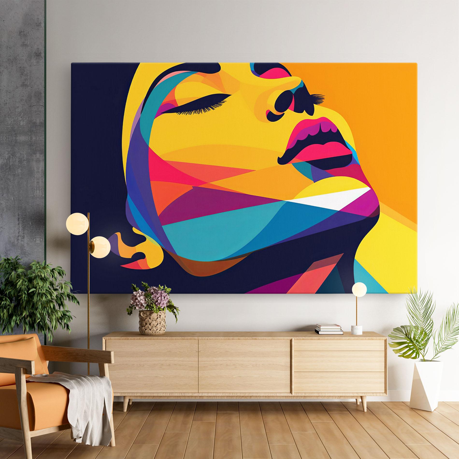 Vászonkép Yellow Pop Face mockup 9