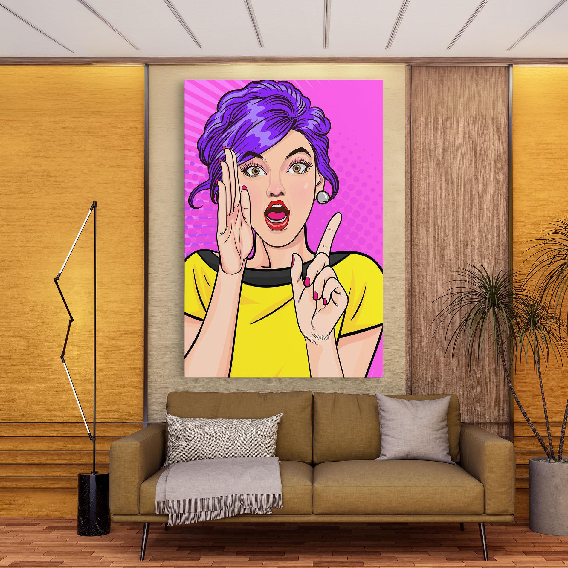 Vászonkép Surprised Pop Woman mockup 9