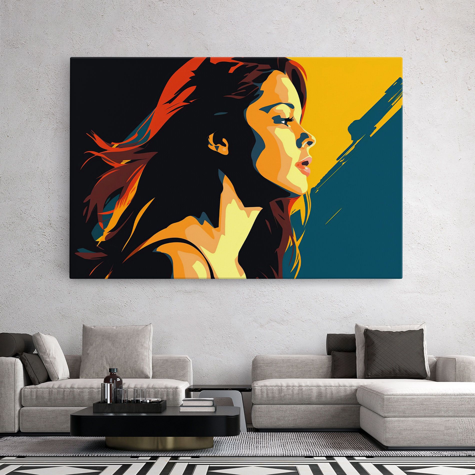 Blue Yellow Pop Art mockup 2