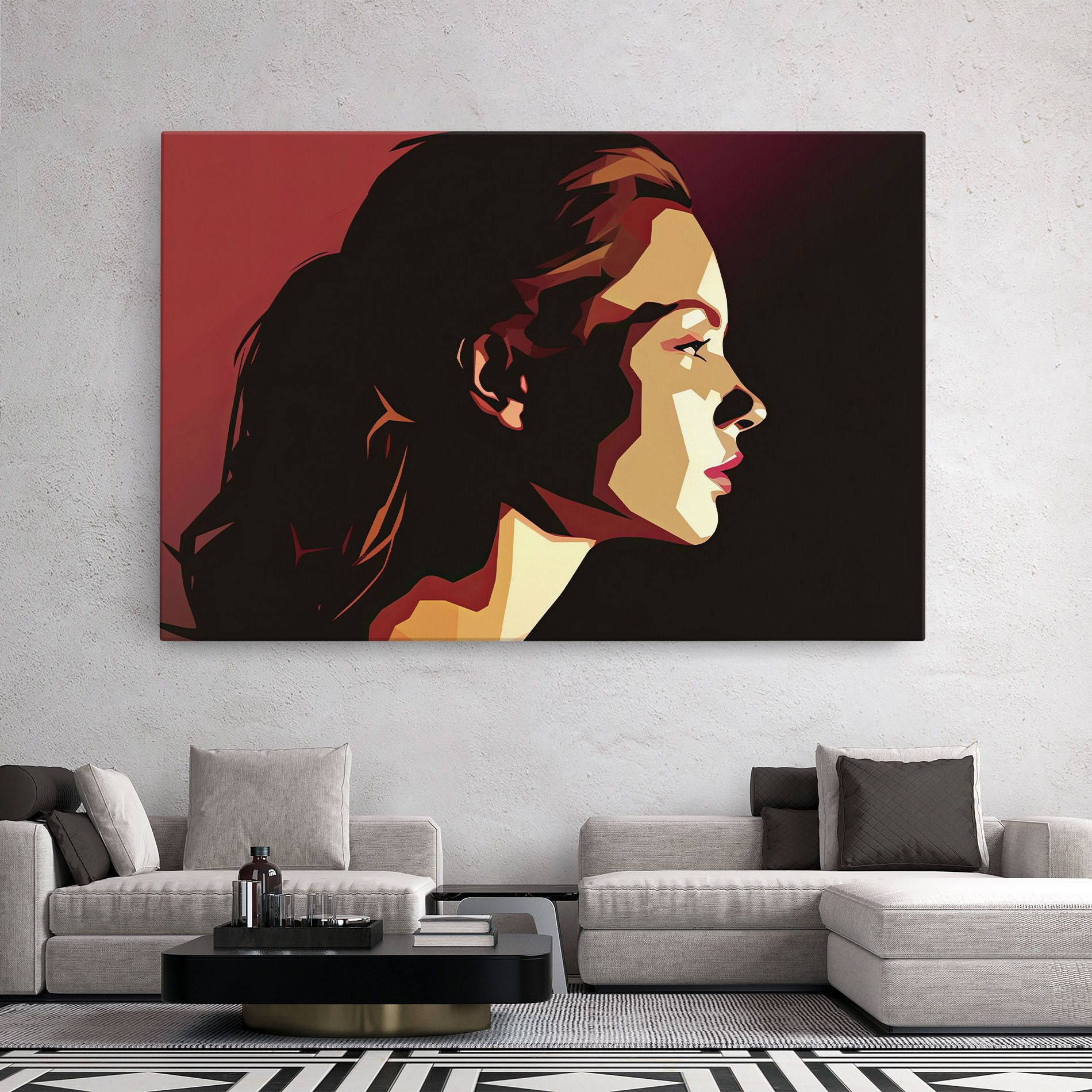 Cream Red Pop Art mockup 2