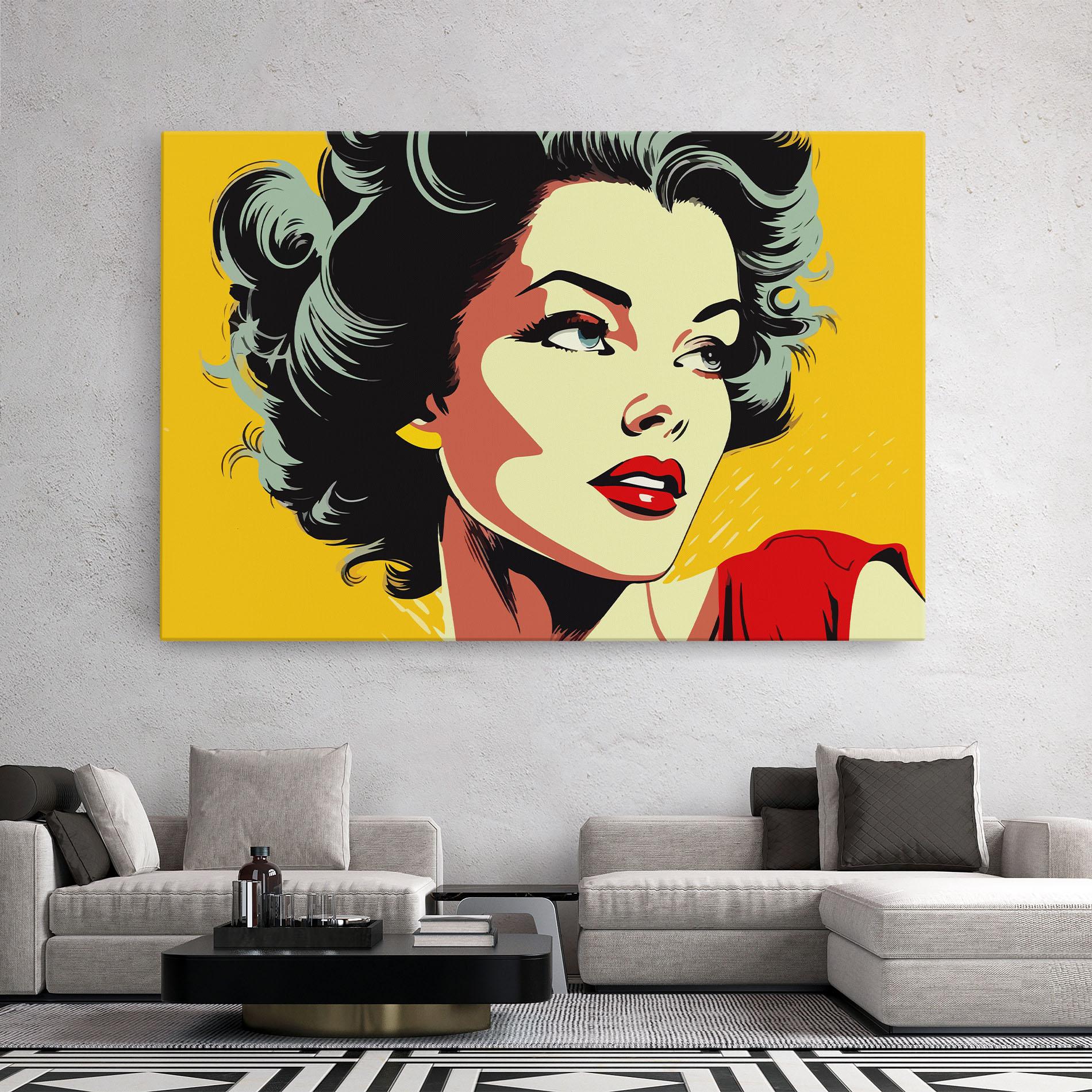 Vászonkép Pop Art Pretty Lady mockup 2