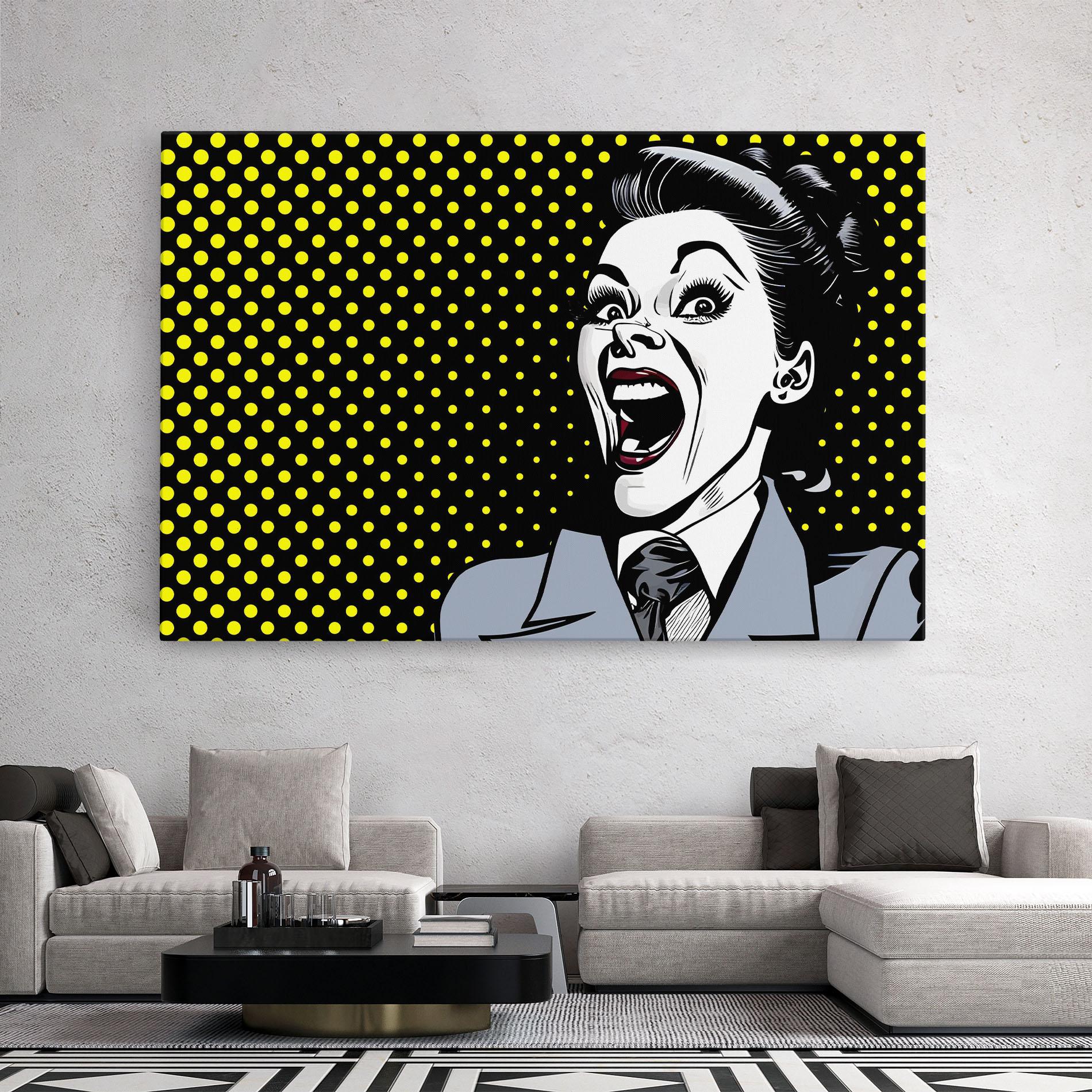 Vászonkép Screaming Pop Art mockup 2