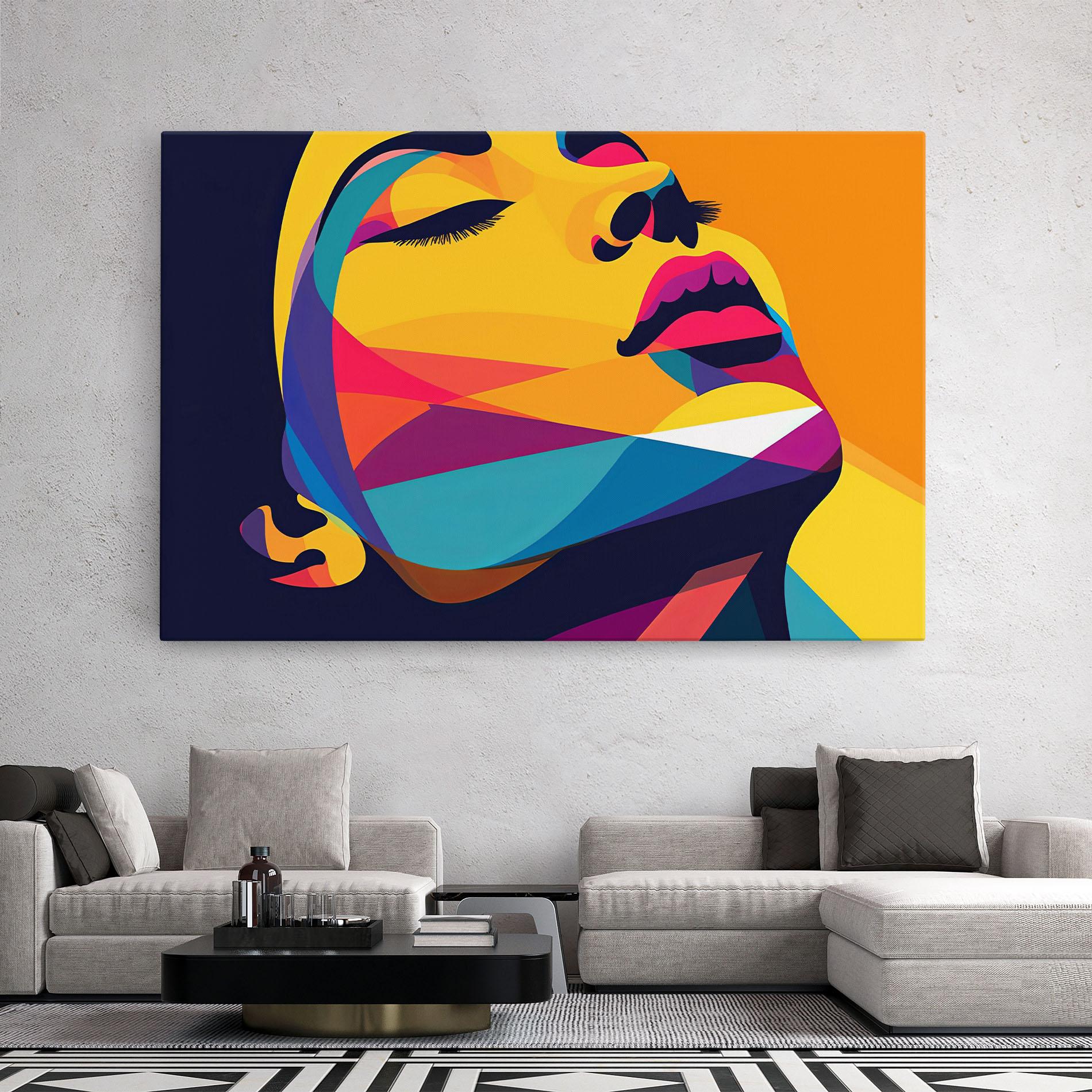 Vászonkép Yellow Pop Face mockup 2