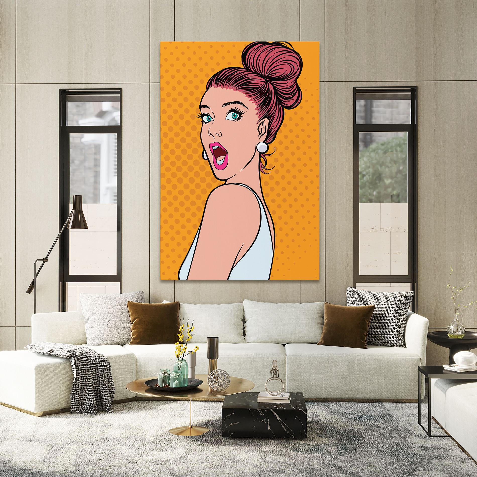 Vászonkép Pop Comic Lady mockup 2