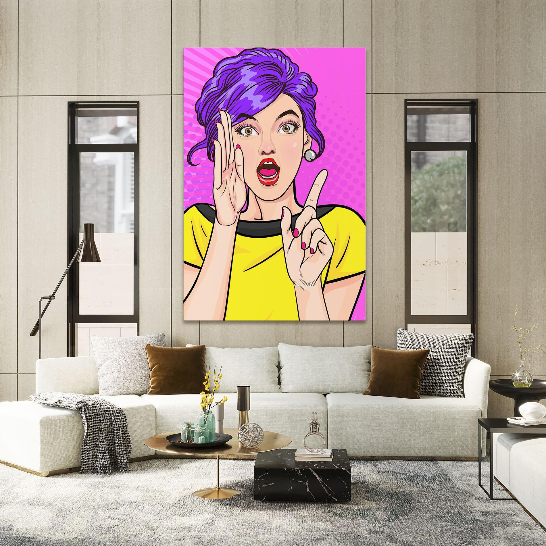 Vászonkép Surprised Pop Woman mockup 2