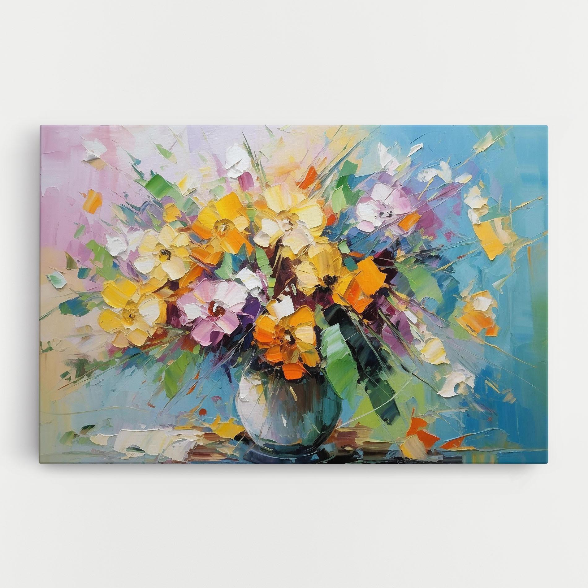 Vászonkép Colorfull Flowers Painting mockup 0