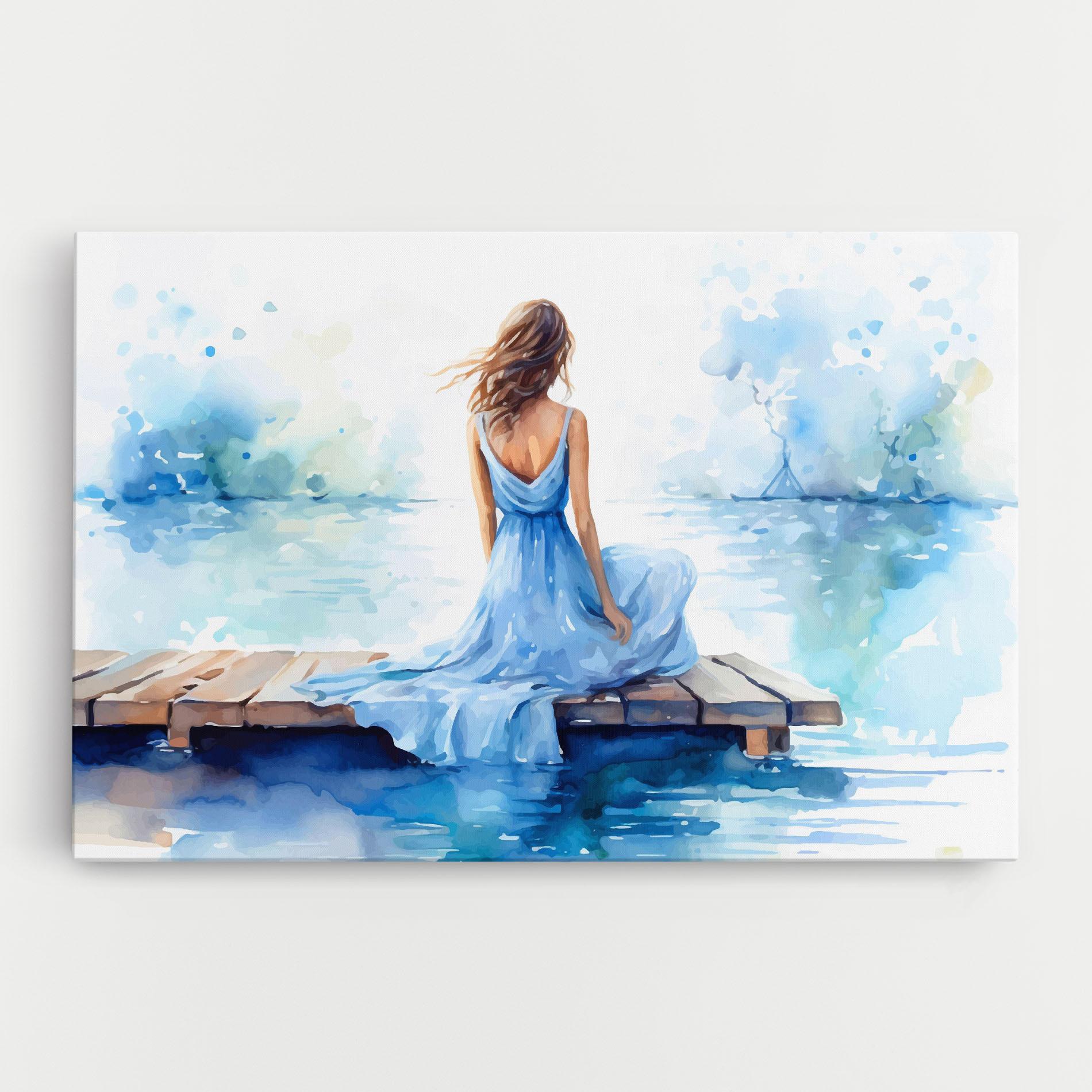 Vászonkép Lake Blue Woman mockup 0