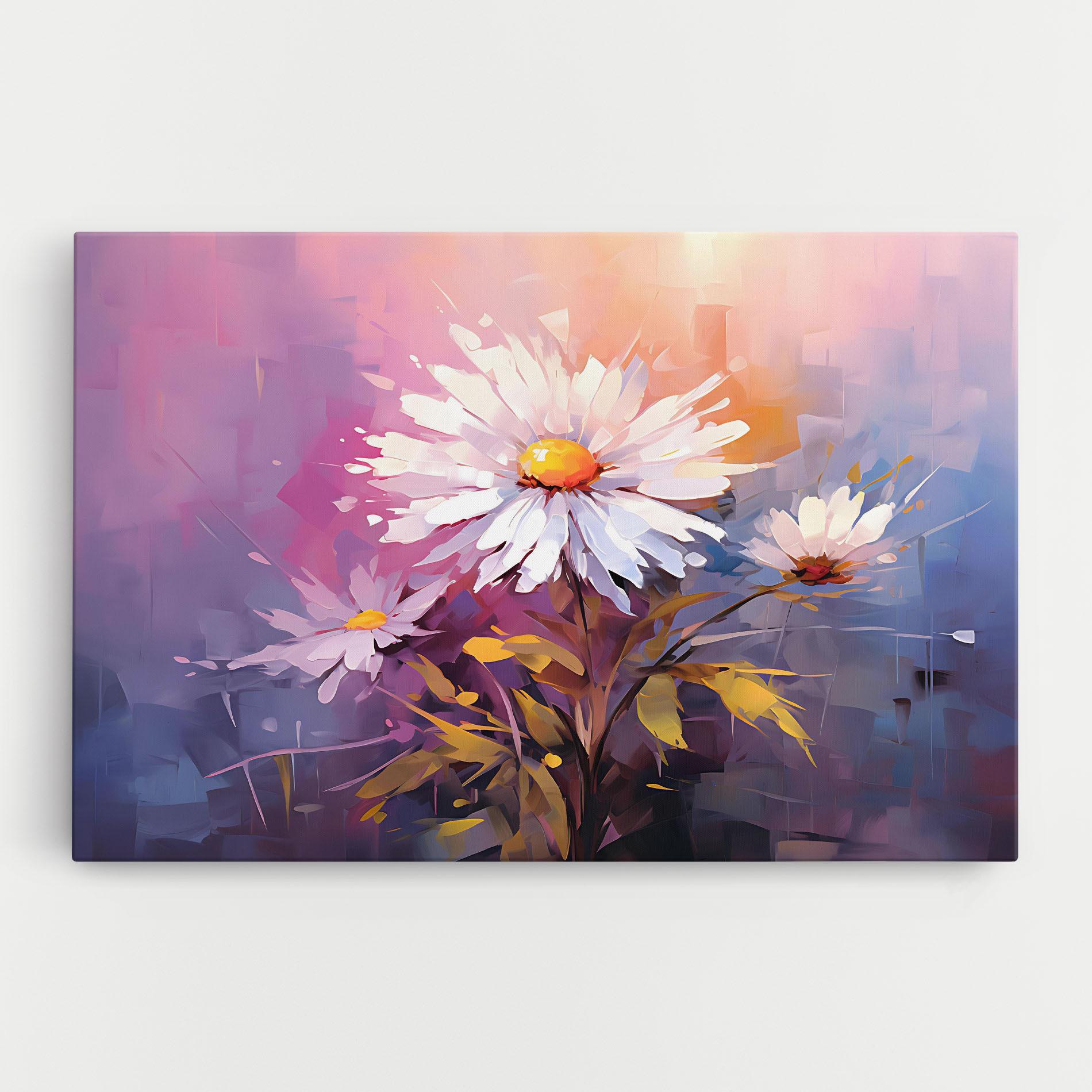 Vászonkép White Flower On Purple mockup 0