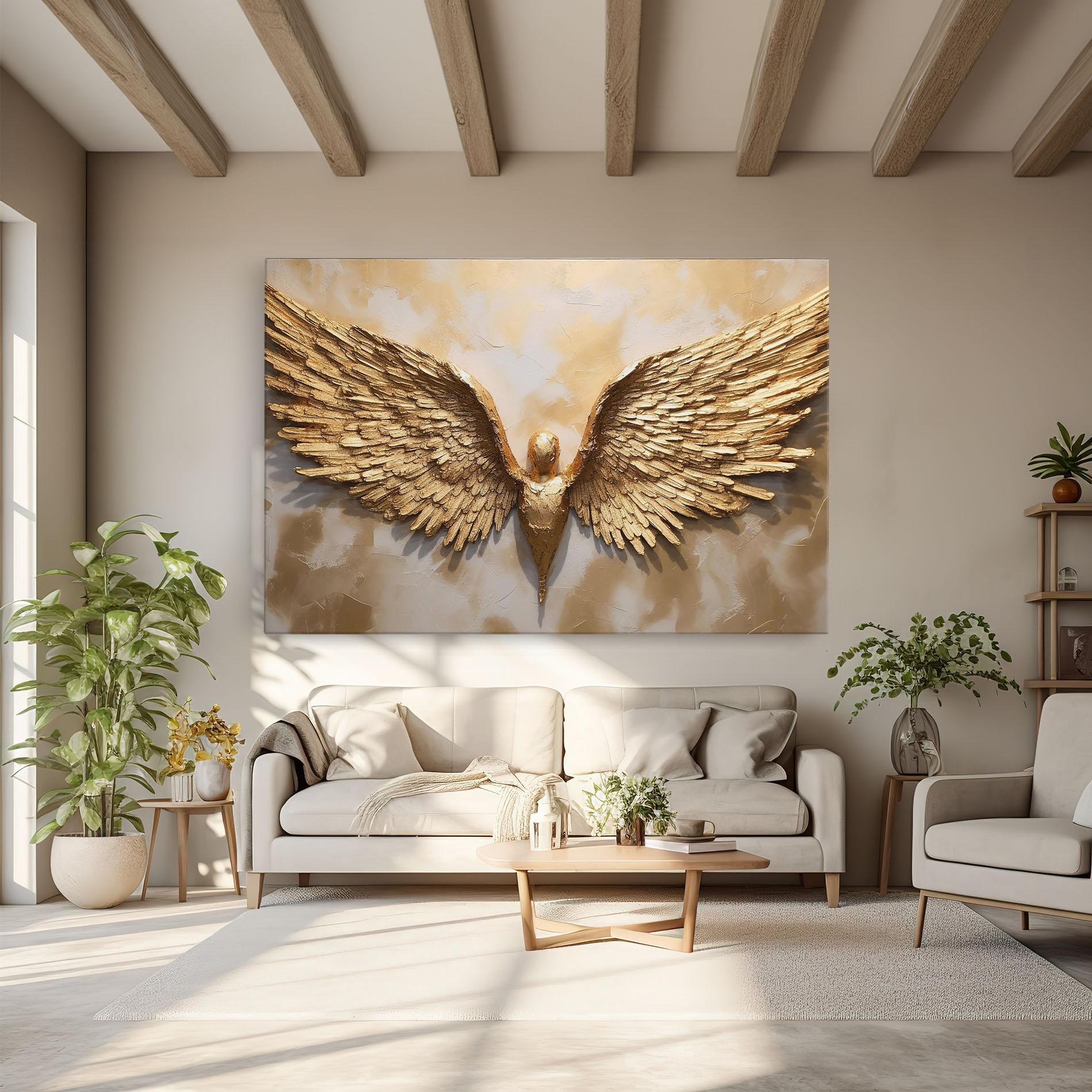 Vászonkép Beautiful Gold Wings mockup 6