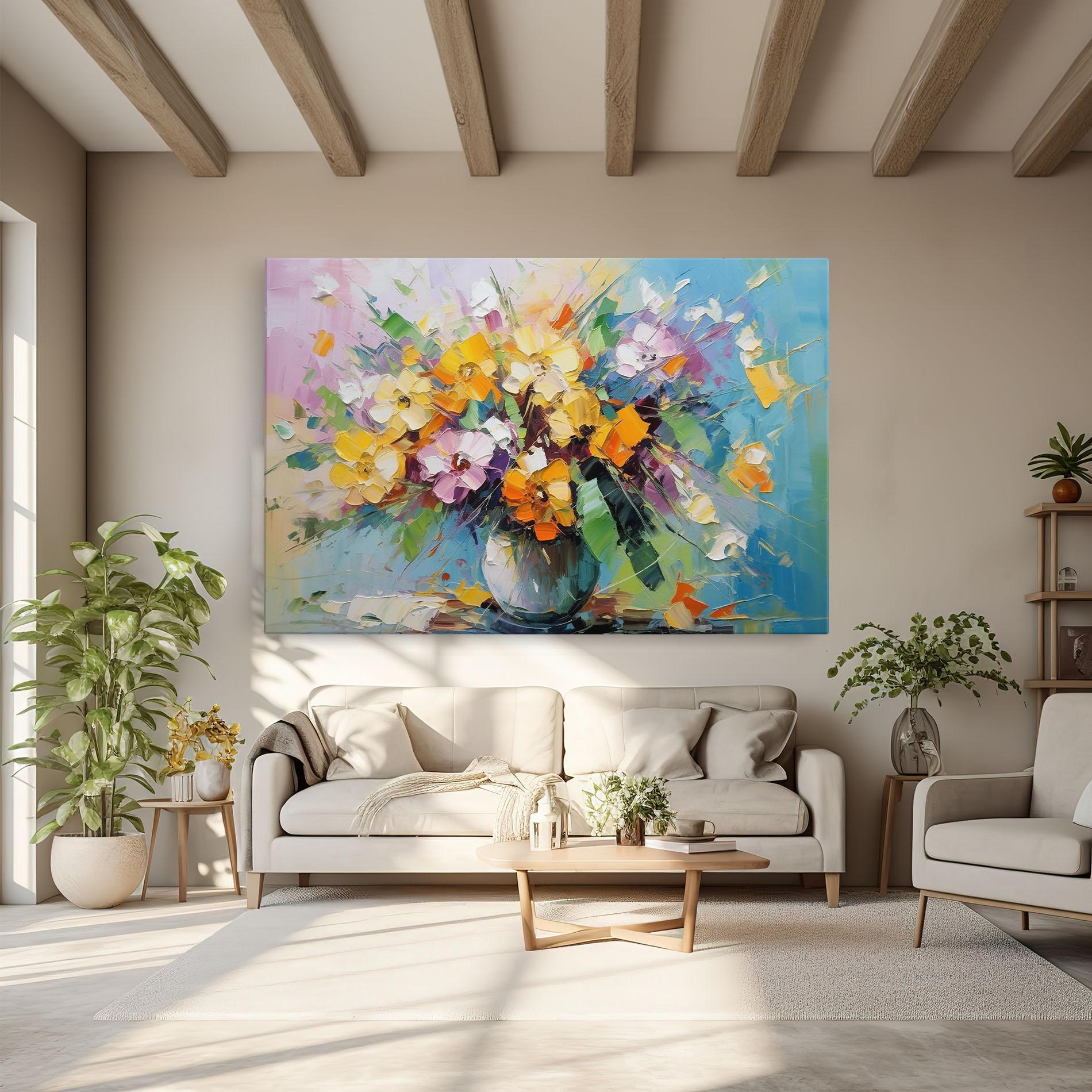 Vászonkép Colorfull Flowers Painting mockup 6