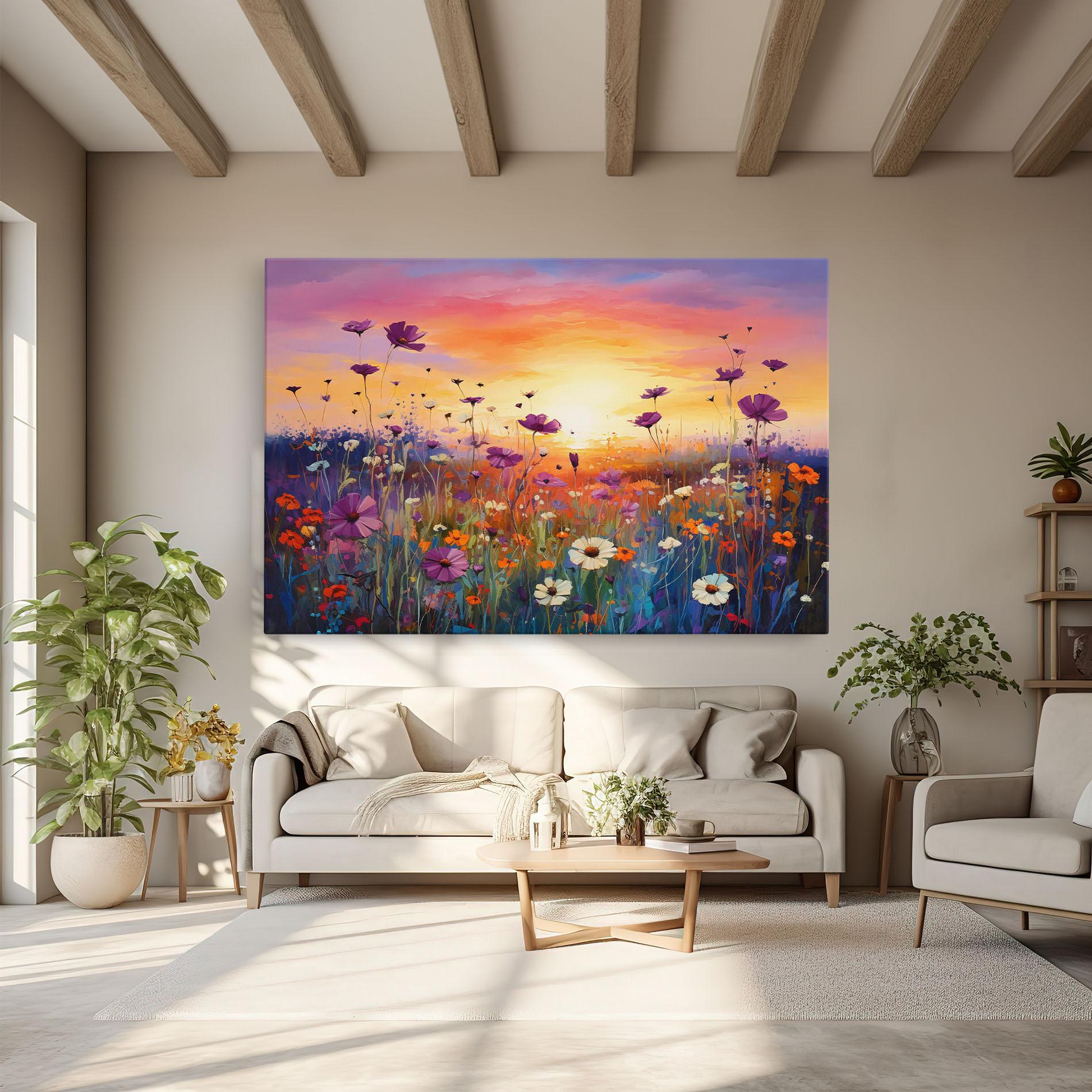 Vászonkép Dreamy Field Flowers mockup 6