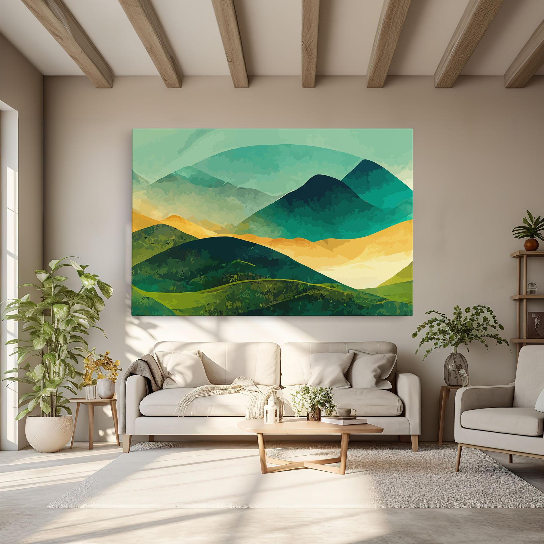 Vászonkép Green Art Mountain mockup 6