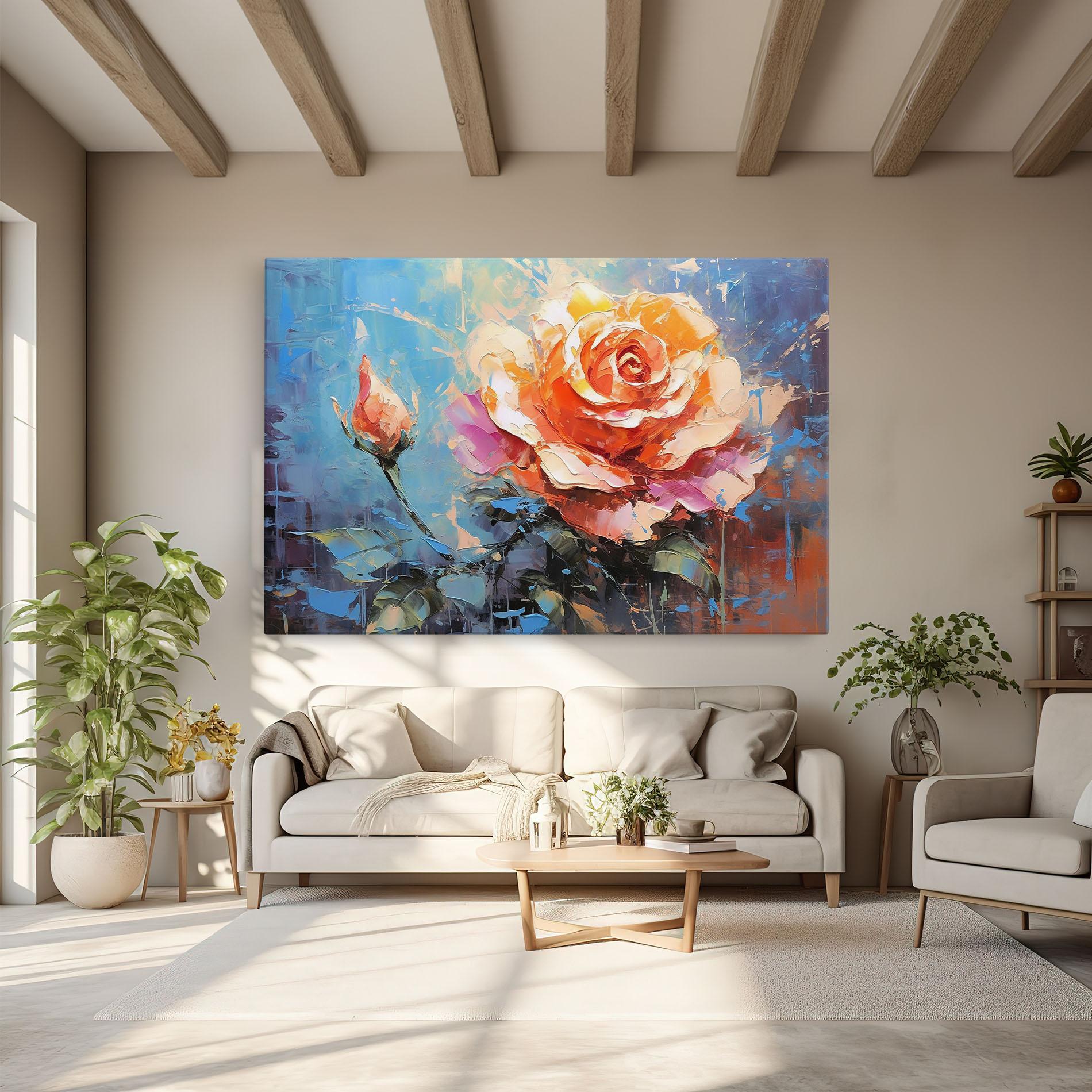 Vászonkép Pretty Pink Rose Art mockup 6