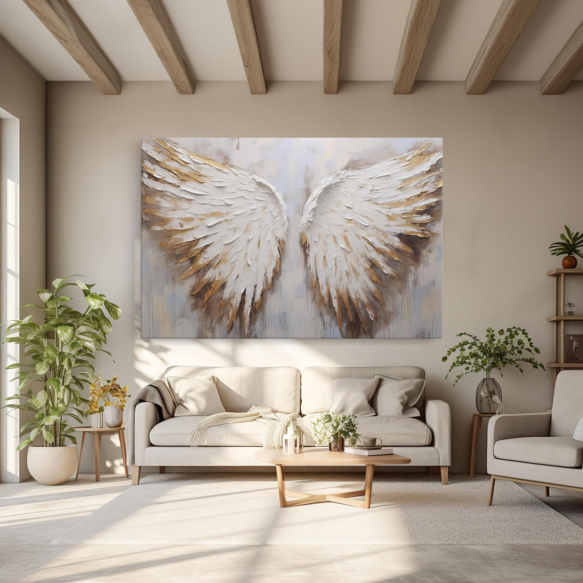 Vászonkép White Angel Wings mockup 6