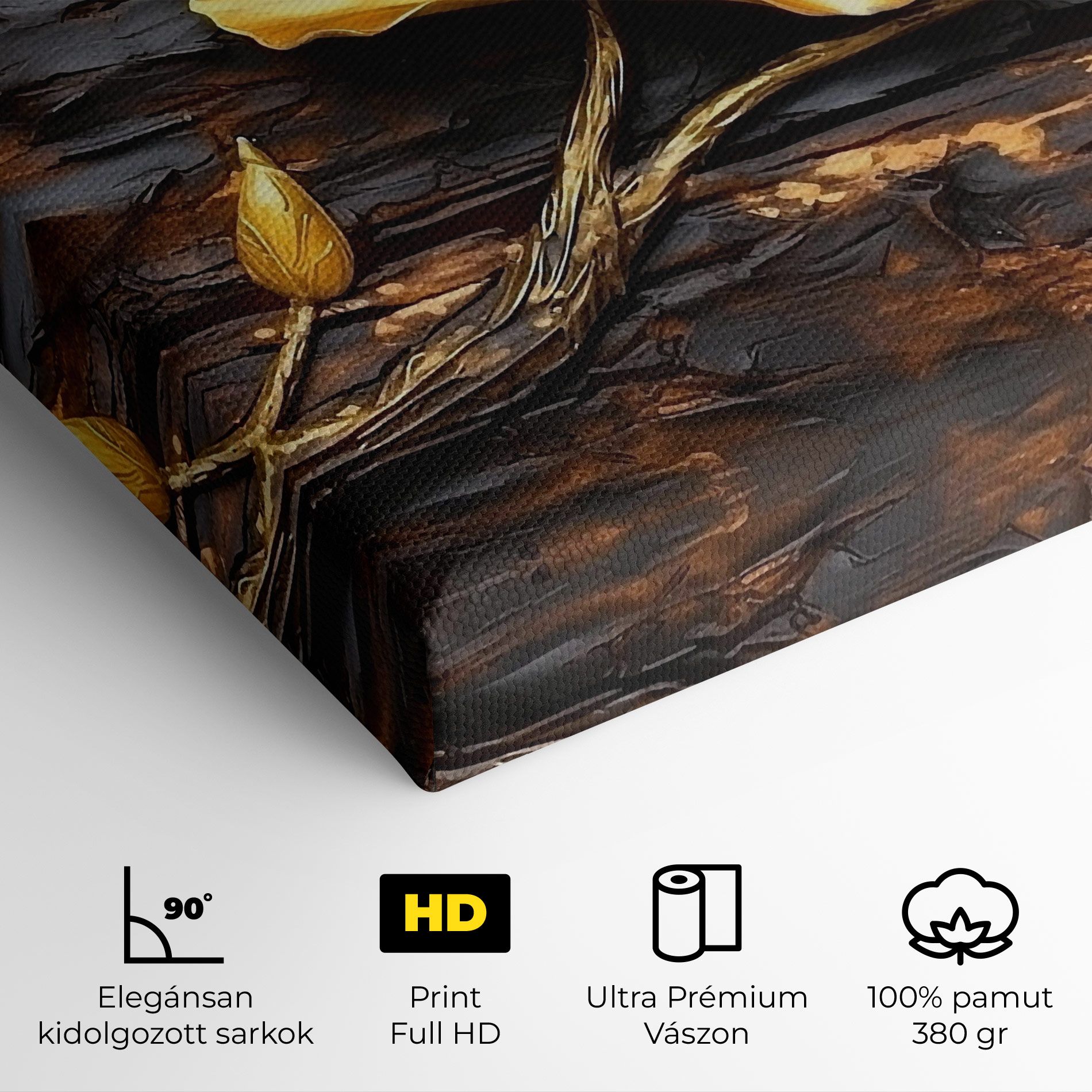 Golden Rose On Wood mockup 4