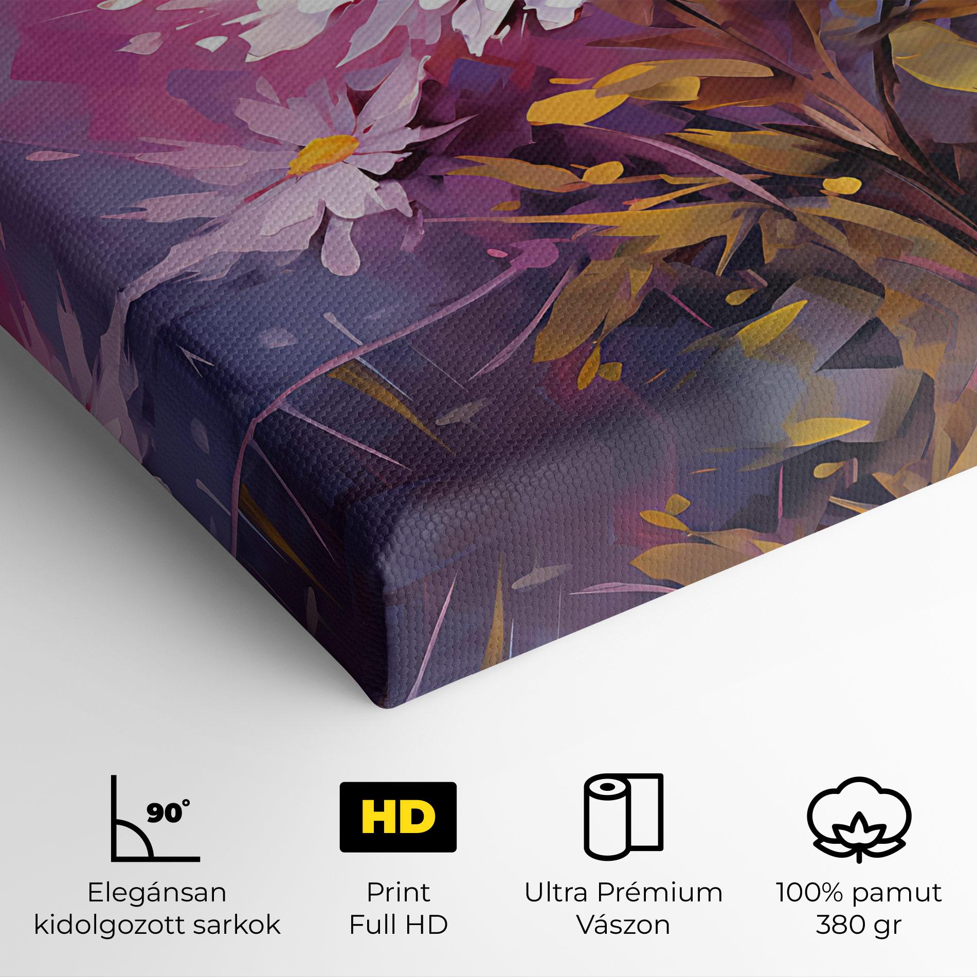 Vászonkép White Flower On Purple mockup 4