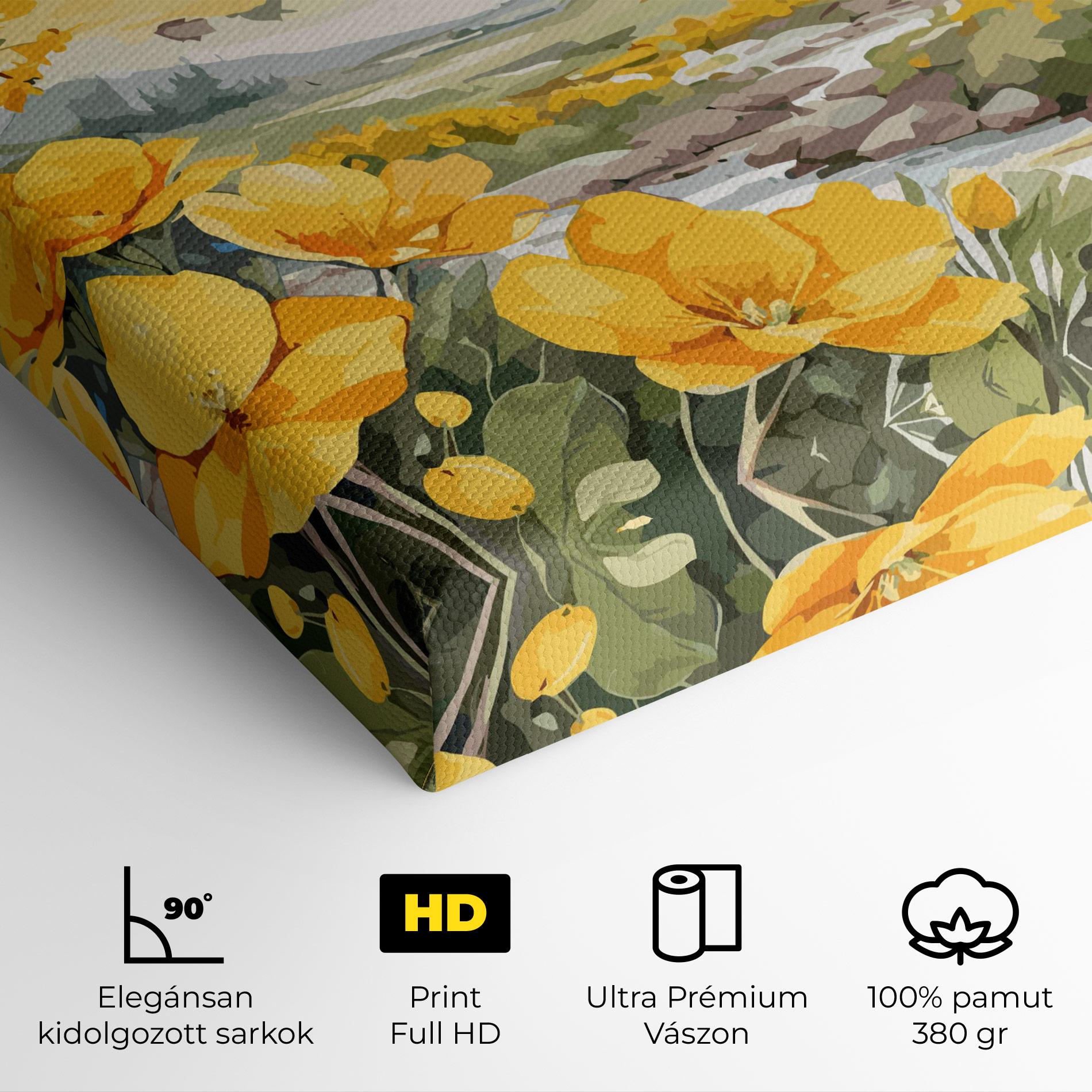 Vászonkép Yellow View Flower mockup 4