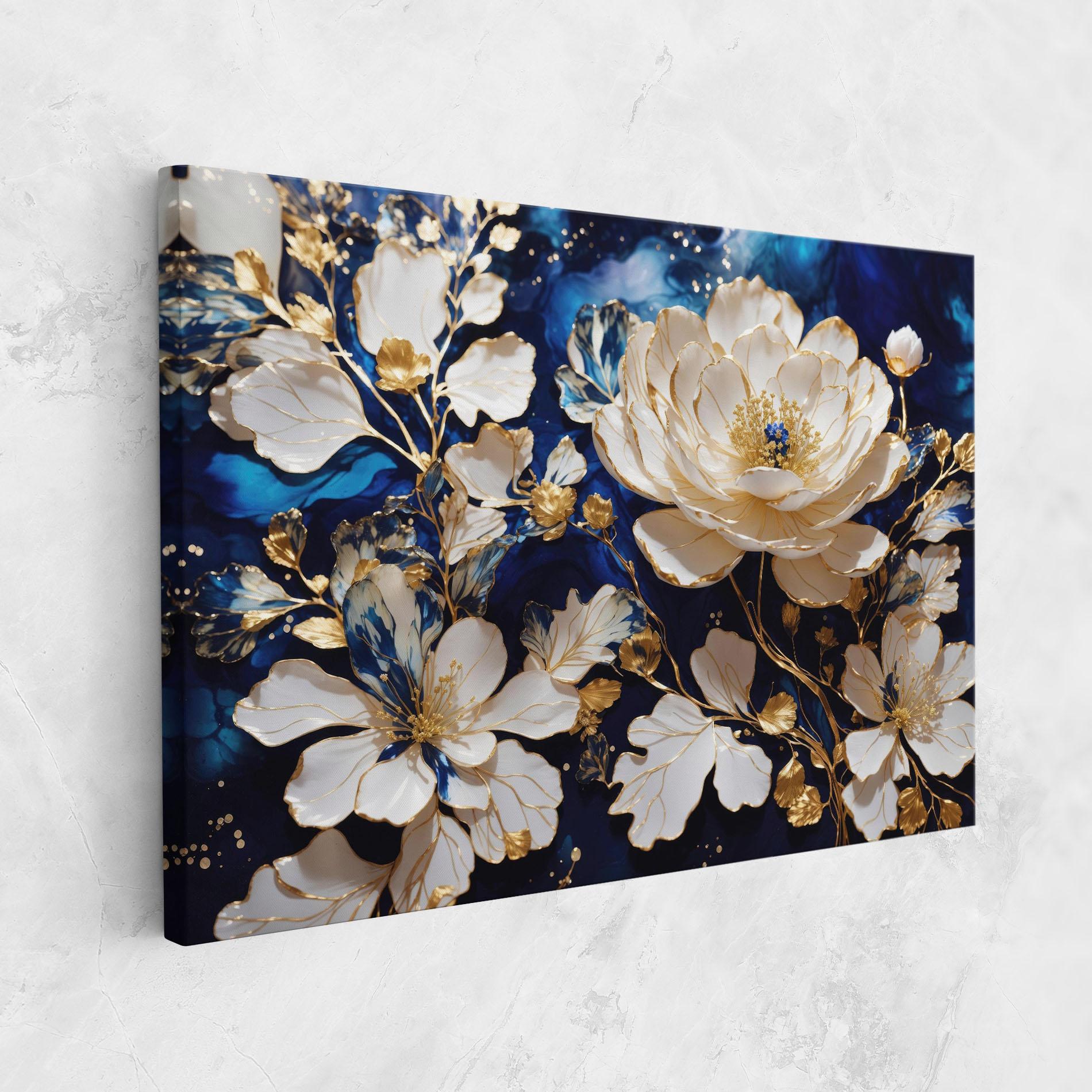 Vászonkép Beautiful Golden White Rose mockup 1