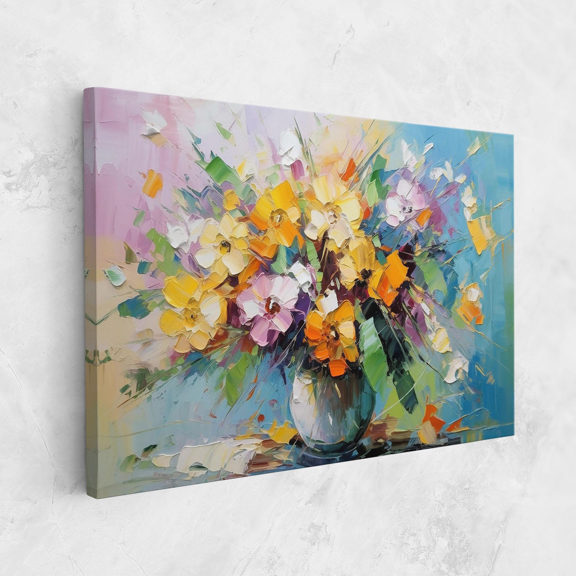 Vászonkép Colorfull Flowers Painting mockup 1