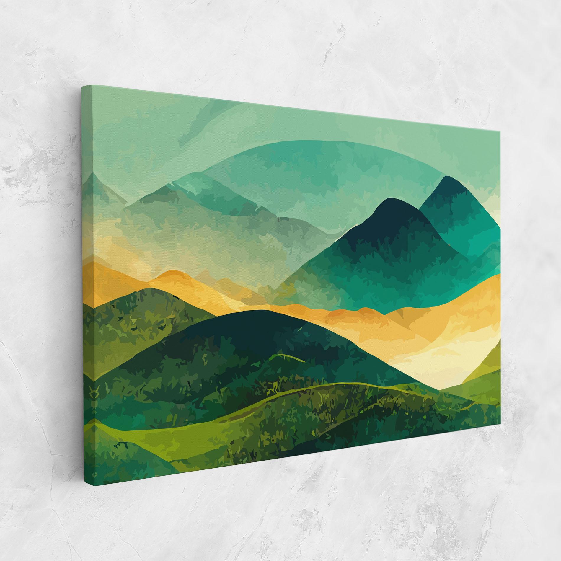 Vászonkép Green Art Mountain mockup 1