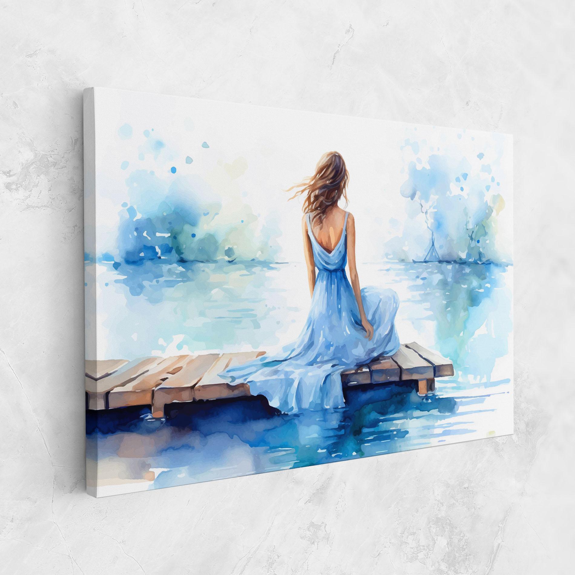 Vászonkép Lake Blue Woman mockup 1