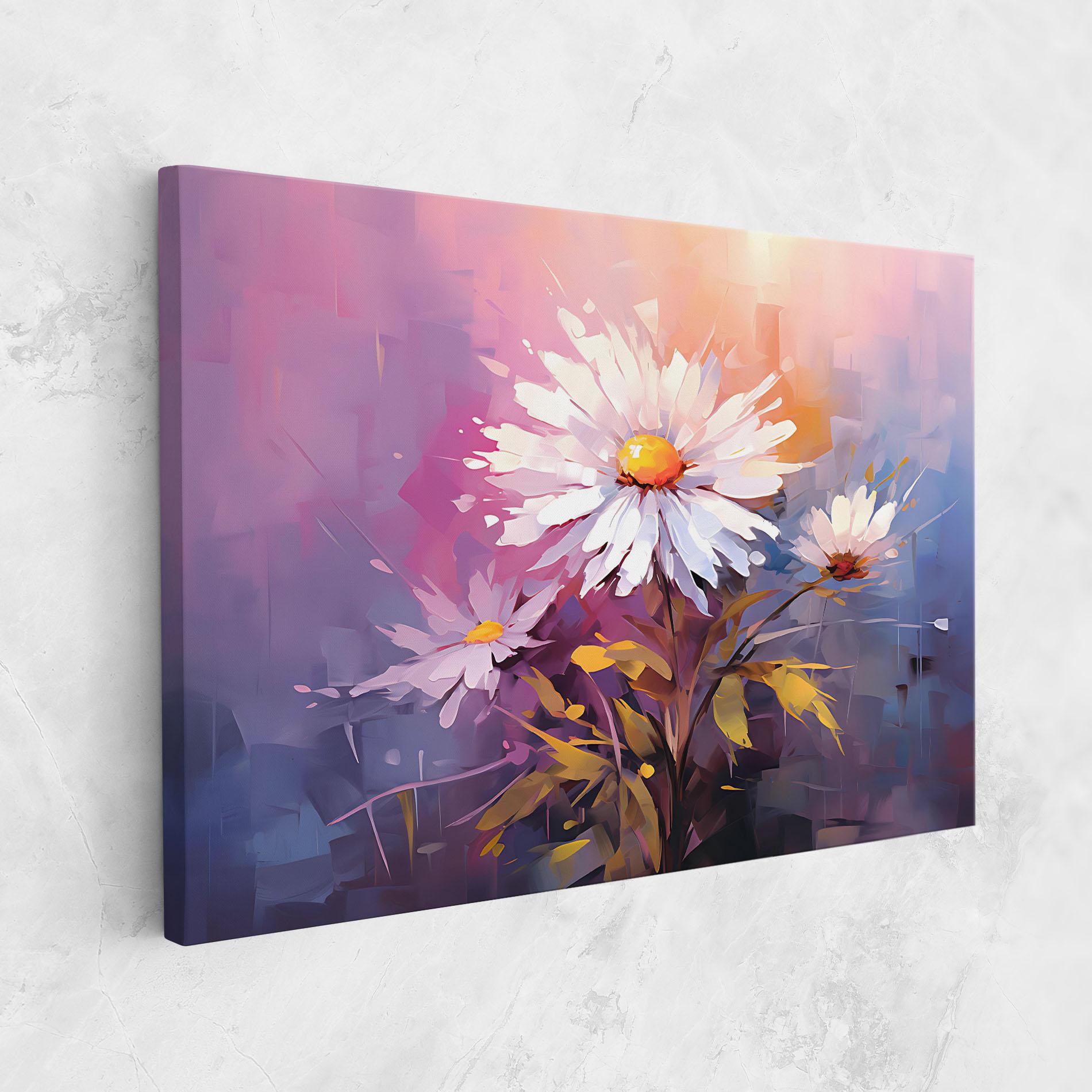 Vászonkép White Flower On Purple mockup 1