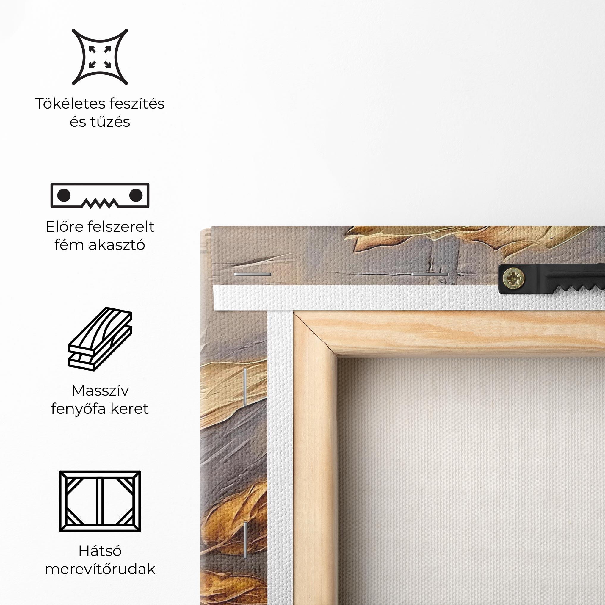 Vászonkép Cream Rose On Blue mockup 5