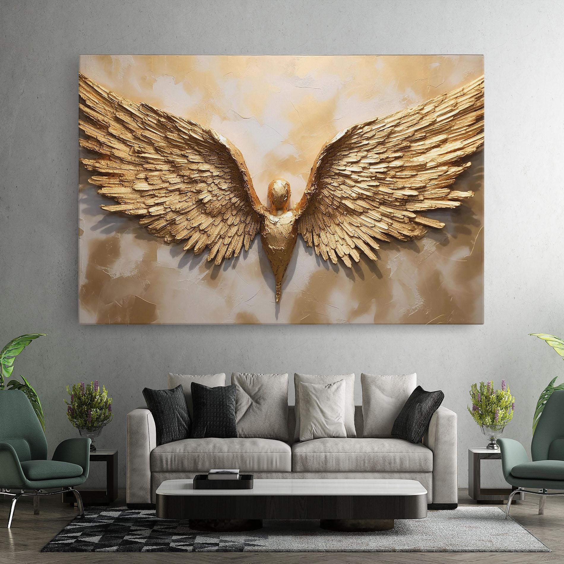 Vászonkép Beautiful Gold Wings mockup 7