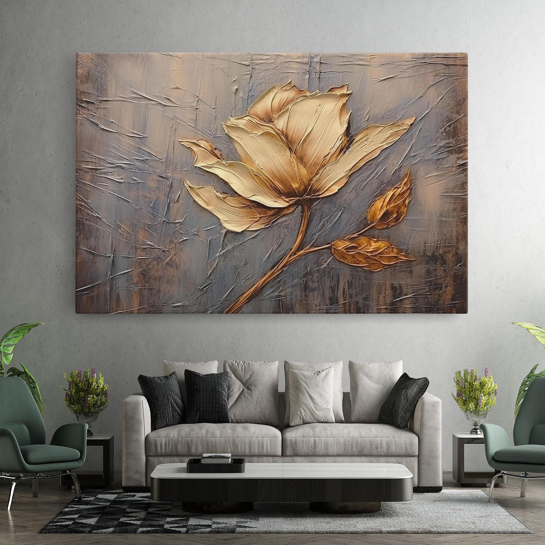 Vászonkép Cream Rose On Blue mockup 7