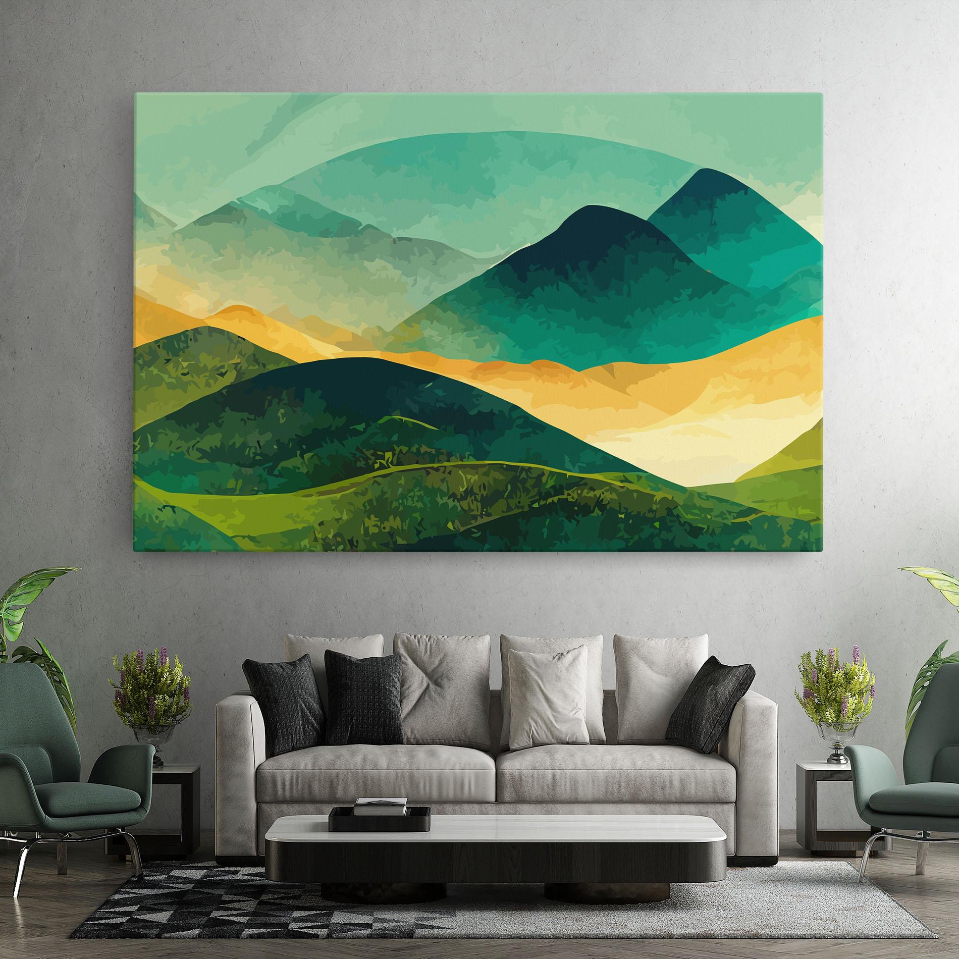Vászonkép Green Art Mountain mockup 7