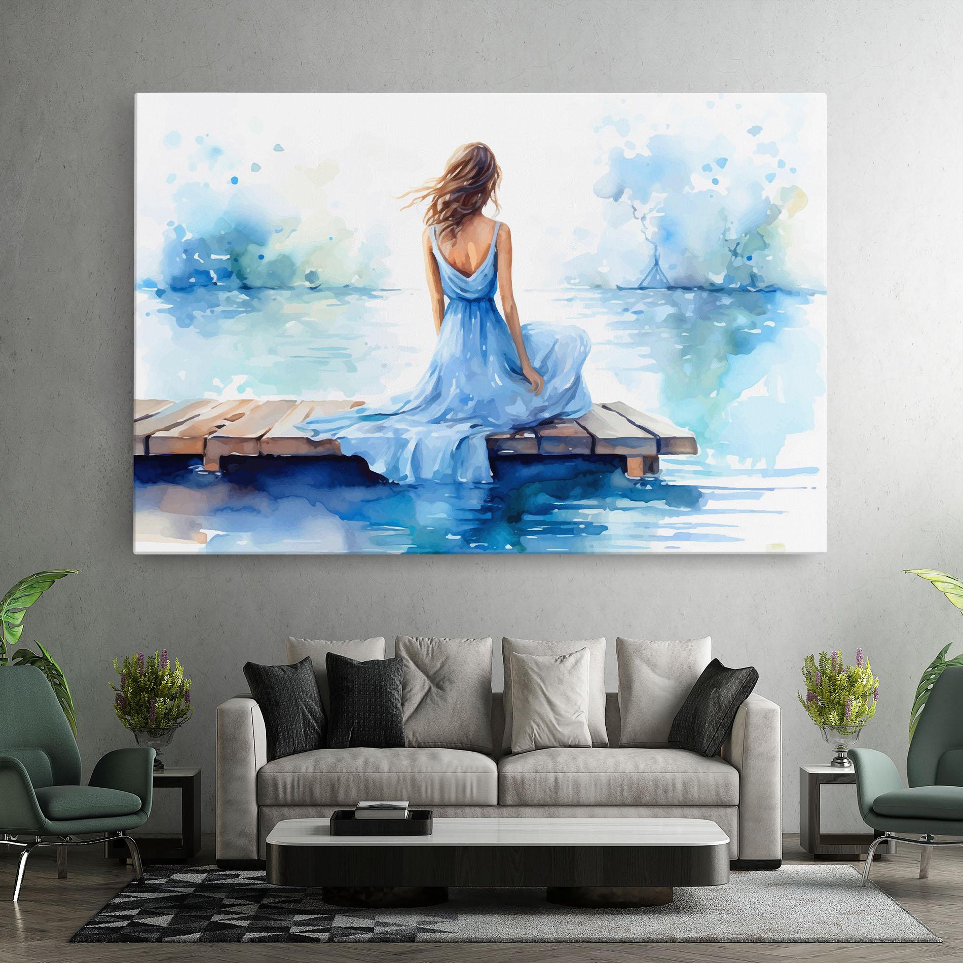 Vászonkép Lake Blue Woman mockup 7