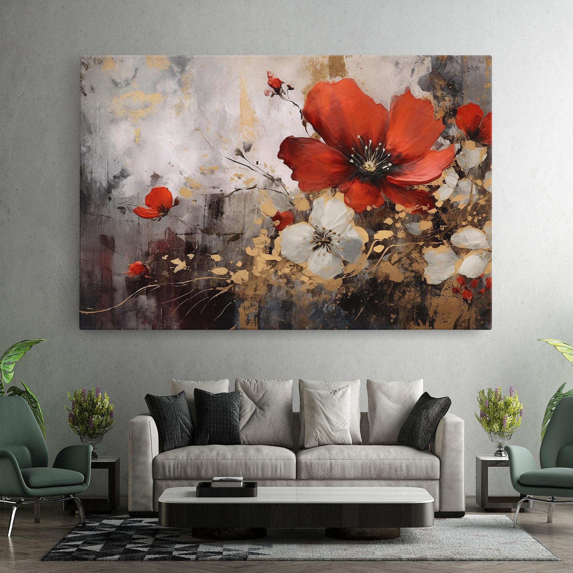 Vászonkép Red Poppy Painting mockup 7