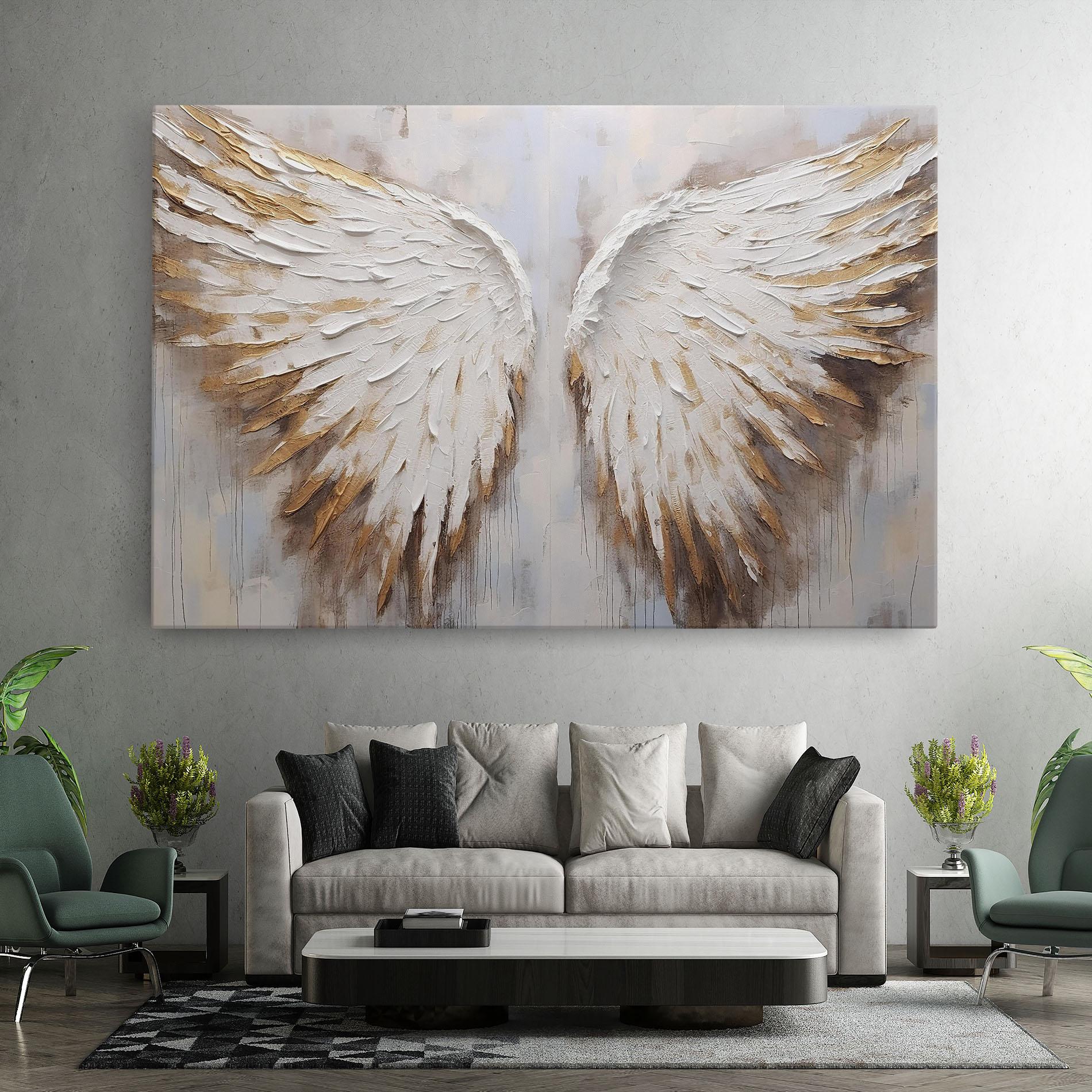 Vászonkép White Angel Wings mockup 7